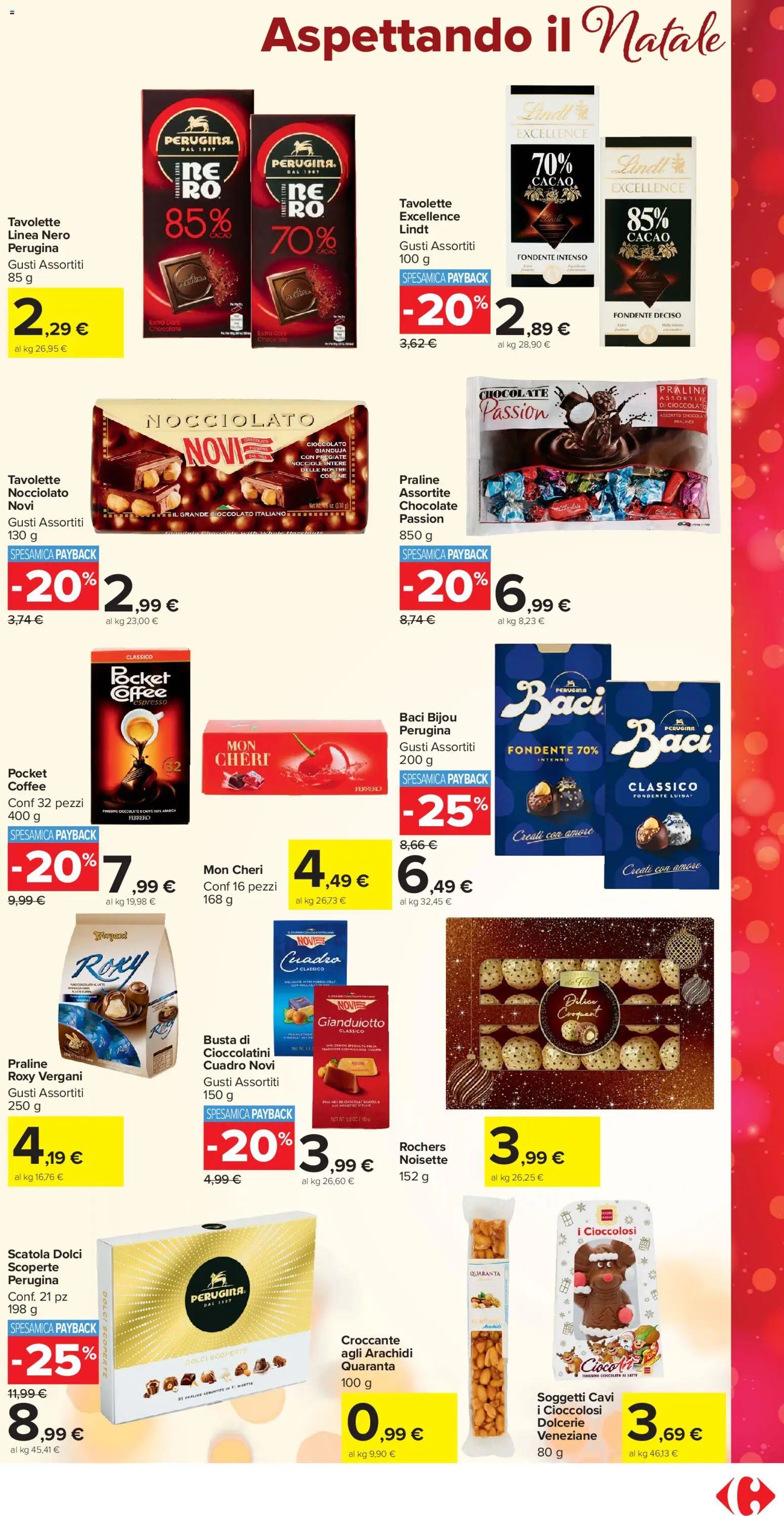 Volantino Carrefour del 17.11.2025 | Pagina: 13 | Prodotti: Cioccolato, Nocciole, Cacao, Cioccolatini
