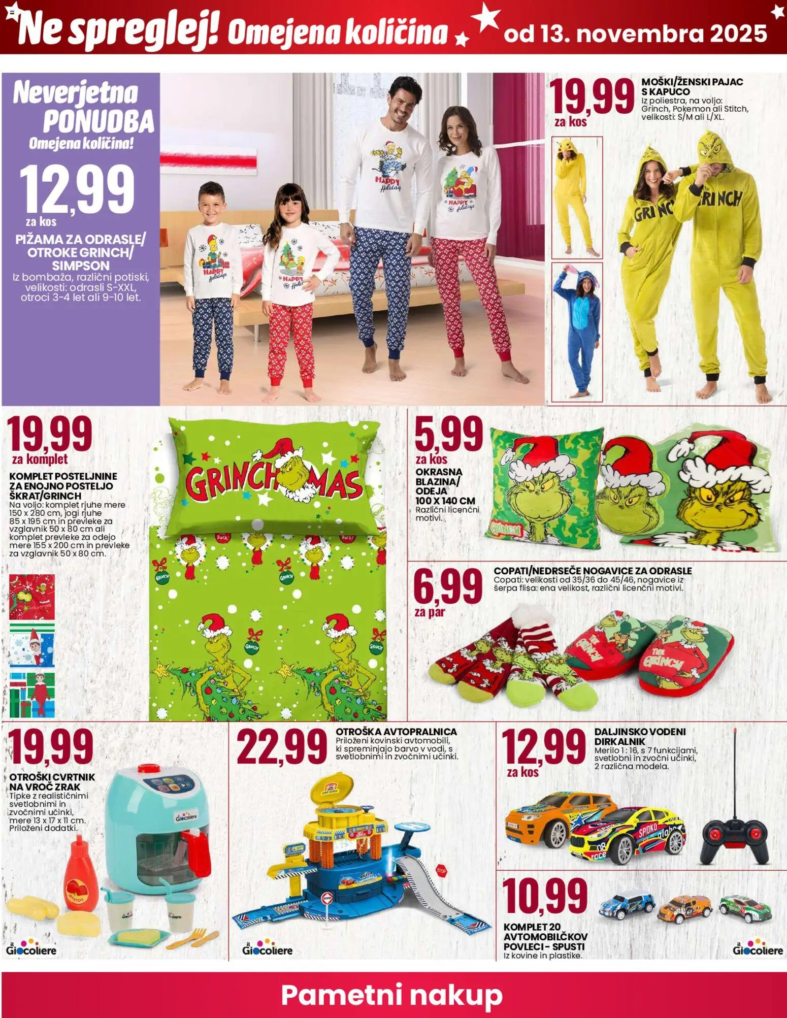 Novi Eurospin katalog ponudbe – veljaven od 13.11.2025 | Stran: 14 | Izdelki: Vzglavnik, Odeja, Kos, Copati