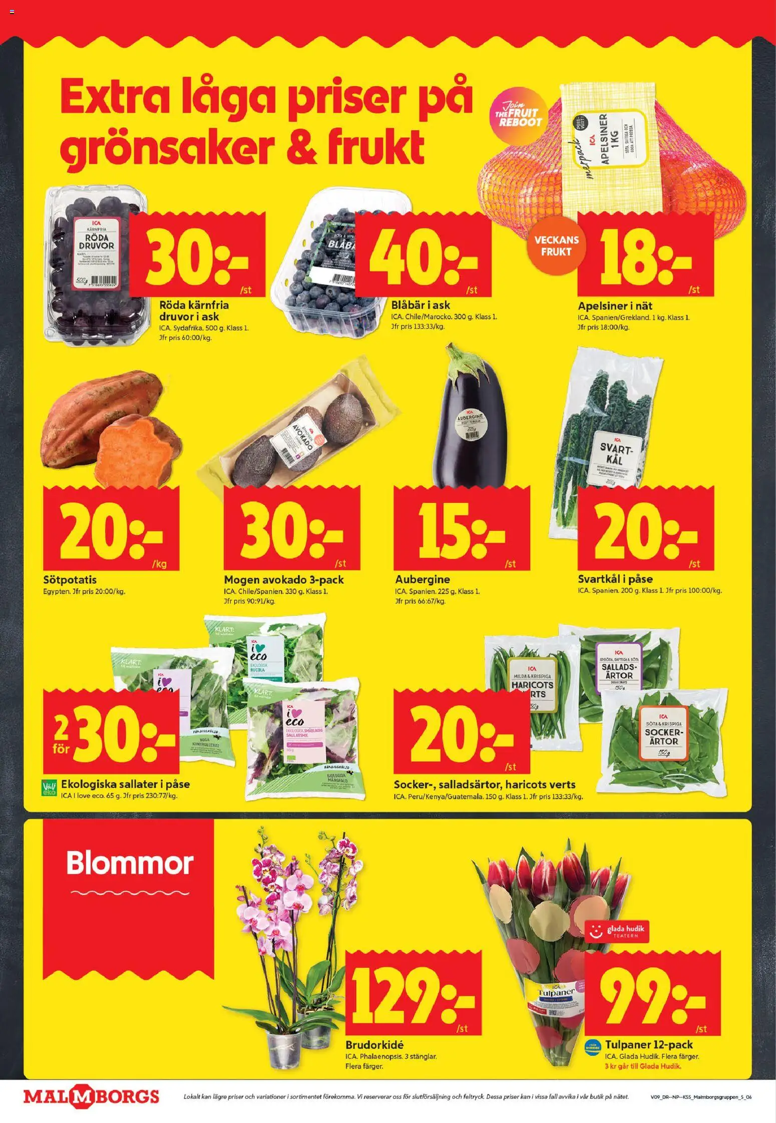 ICA Kvantum reklamblad aktuell från 23.02.2026 | Sida: 6 | Produkter: Haricots verts, Apelsiner, Ärtor, Aubergine