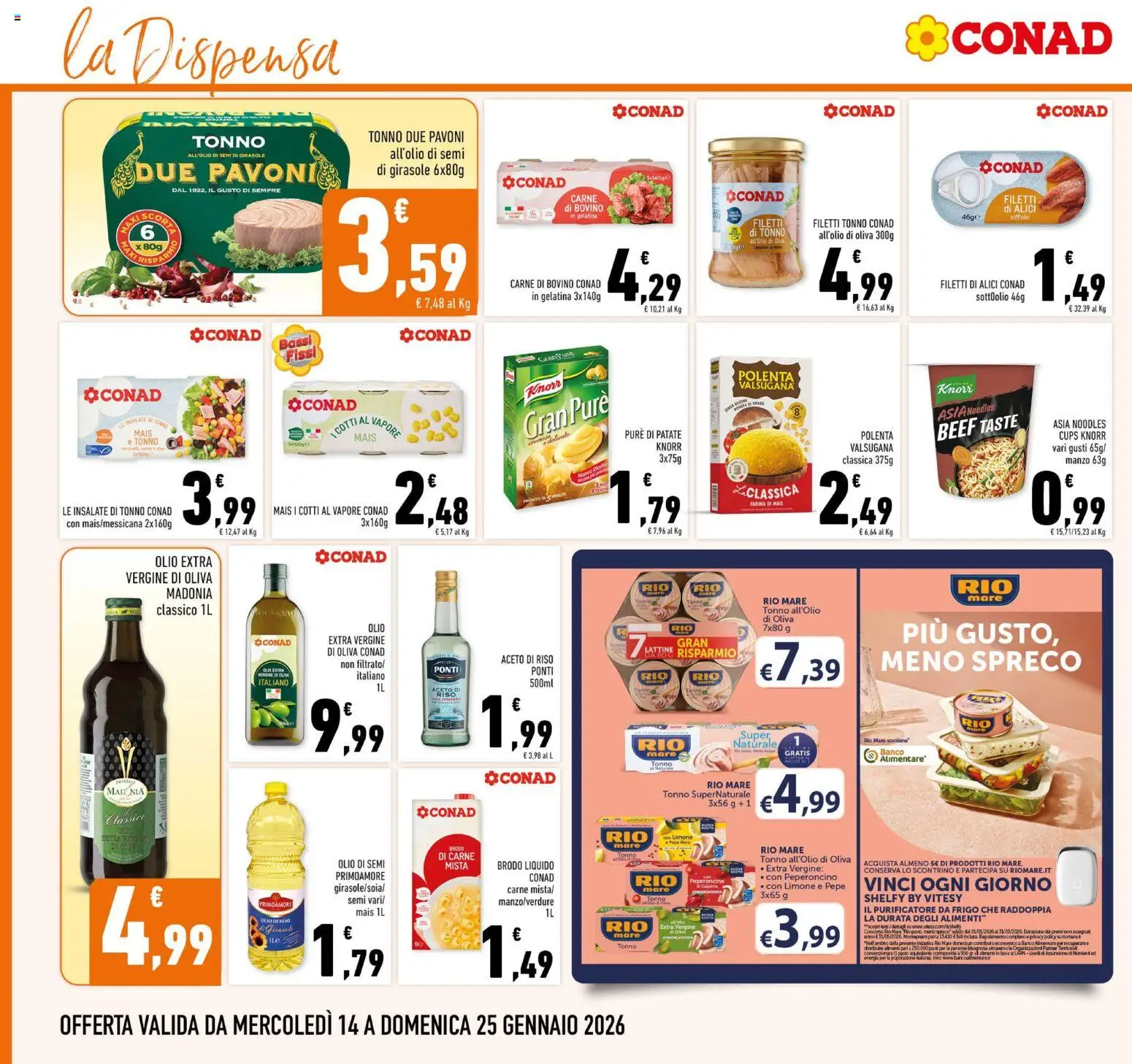 Volantino Conad del 14.01.2026 | Pagina: 16 | Prodotti: Riso, Pepe, Olive, Olio extra vergine