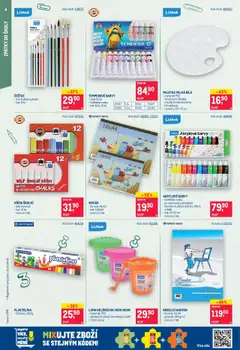 Makro leták - Spotřební zboží od 30.07.2025 | Strana: 4 | Produkty: Akrylové barvy, Skicák, Plastelína, Křídy
