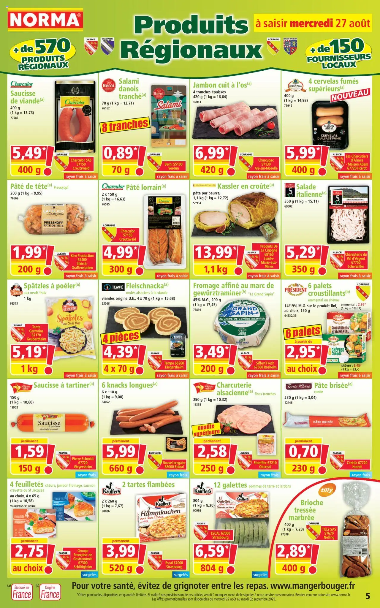  | Page: 5 | Produits: Salami, Saucisse, Viande, Saumon