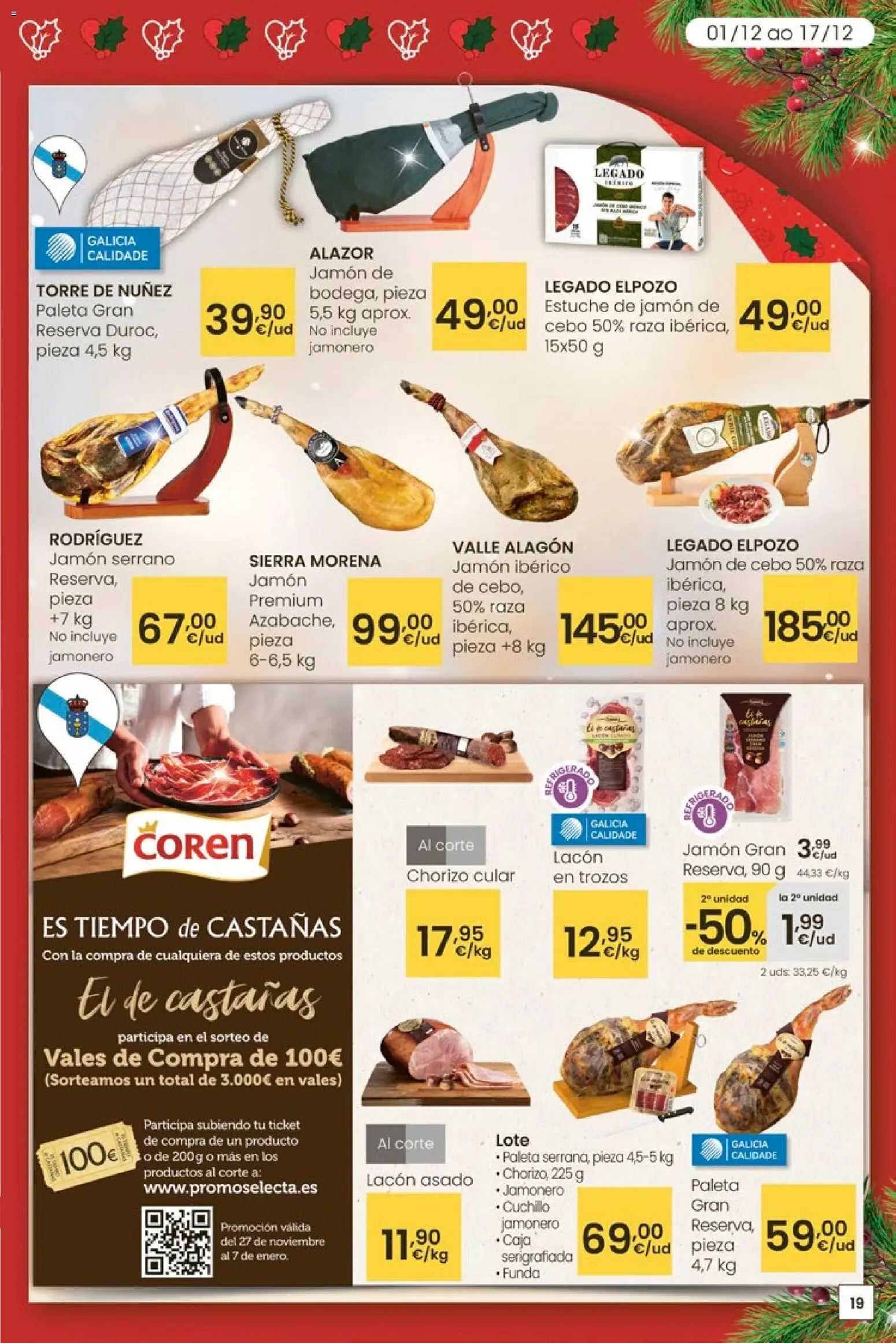 Eroski - Center │ válido desde el 27.11.2025 | Página: 19 | Productos: Jamón serrano, Jamón ibérico, Jamón, Caja