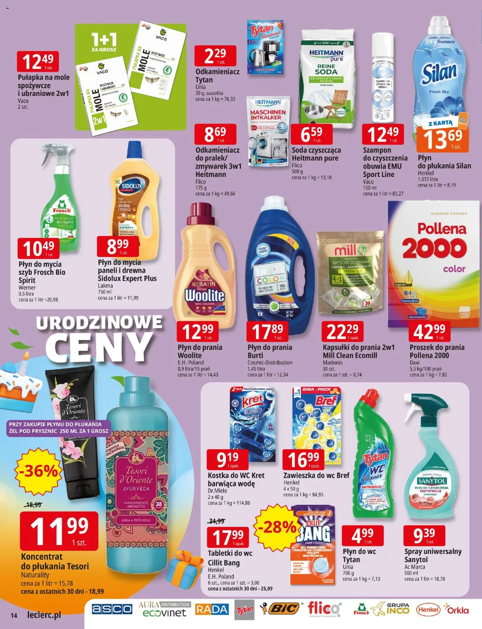 E.Leclerc Gazetka - Warszawa Ursynów od 03.11.2025 | Strona: 14 | Produkty: Karta, Szampon, Żel pod prysznic, Proszek do prania