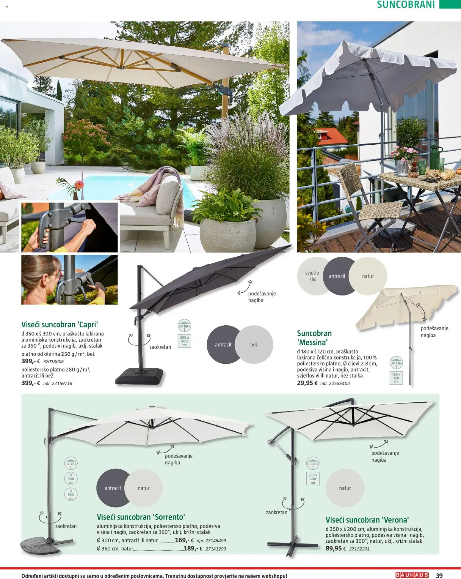 Bauhaus katalog | vrijedi od 23.03.2026 | Stranica: 39 | Proizvodi: Suncobran, Cijevi