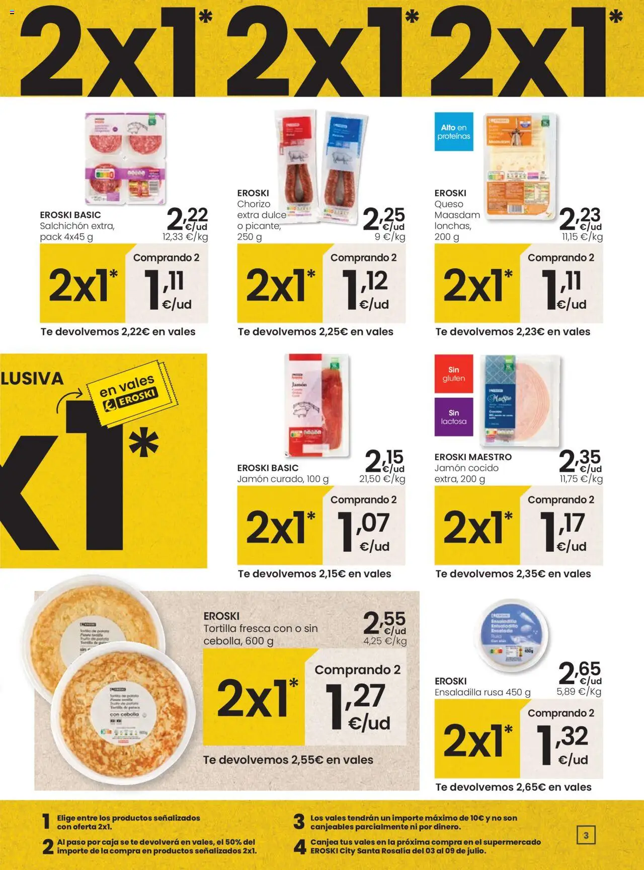 Eroski -  City Santa Rosalía │ válido desde el 26.06.2025 | Página: 3 | Productos: Ensaladilla, Jamón, Παγωμένο τσάι, Caja