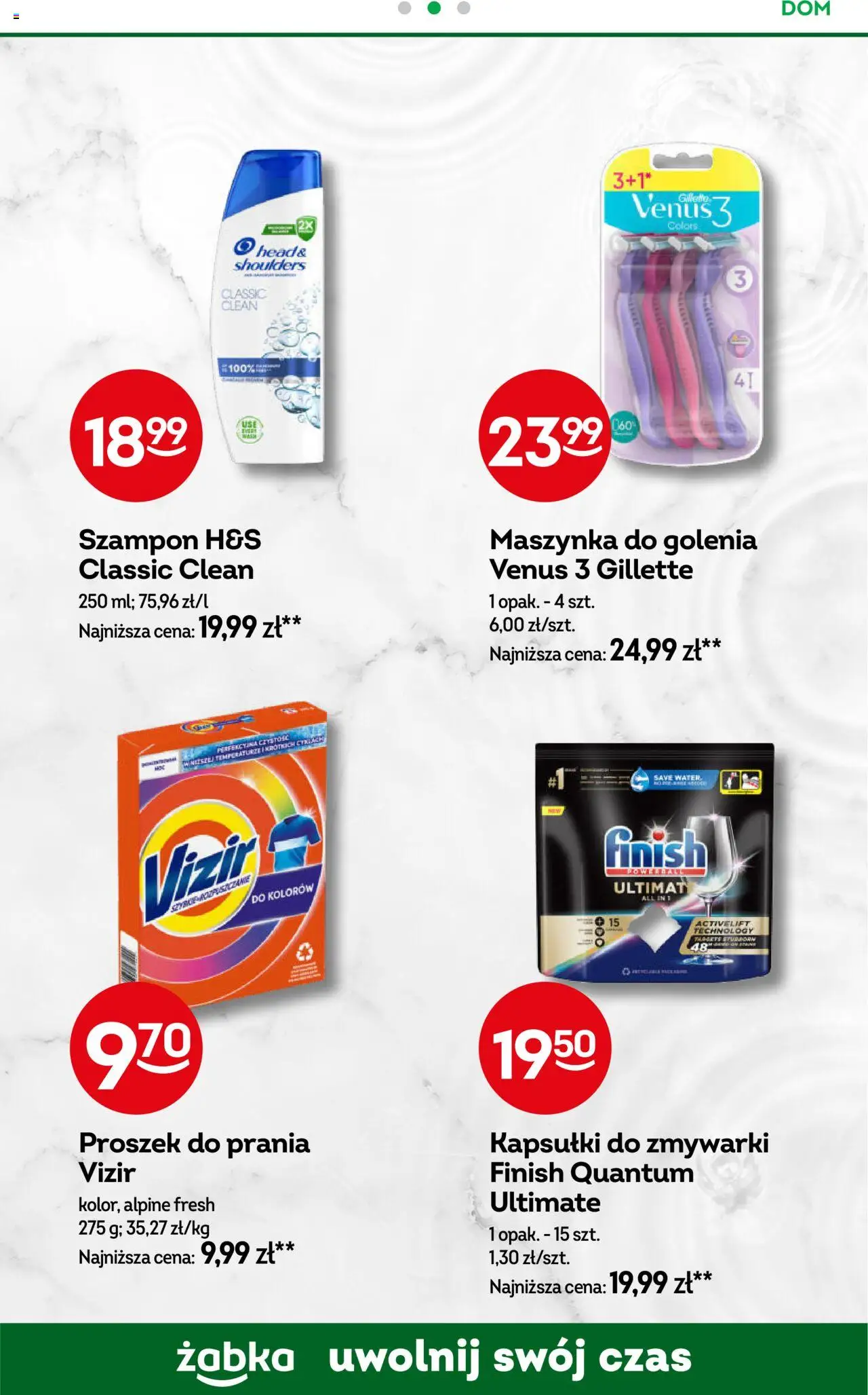 Żabka Gazetka od 08.10.2025 | Strona: 79 | Produkty: Maszynka do golenia, Szampon, Finish, Kapsułki do zmywarki