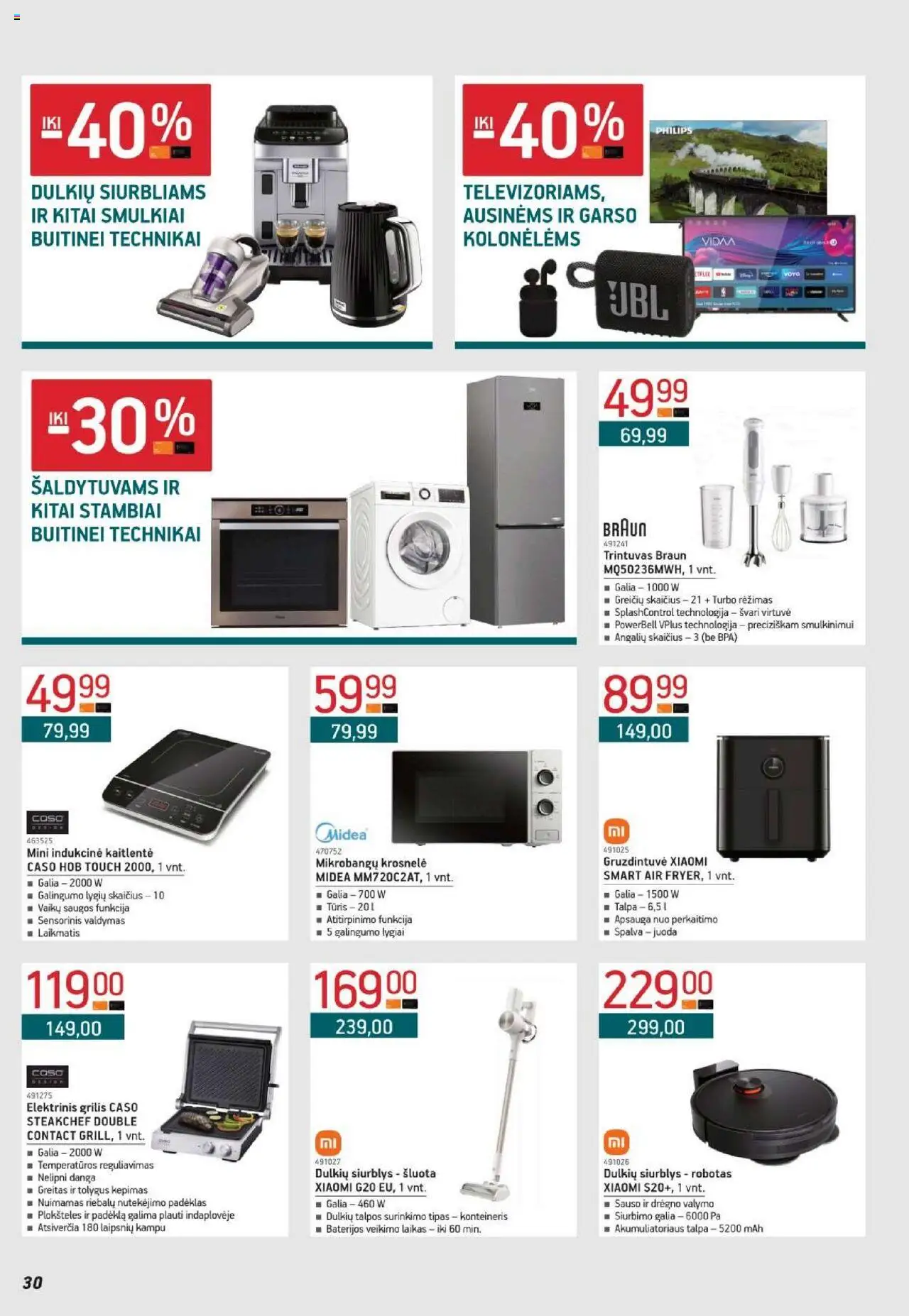 ERMITAŽAS leidinys│galioja nuo 02.06.2025 | Puslapis: 30 | Prekių: Robotas, Kaitlentė, Mikrobangų krosnelė, Grilis