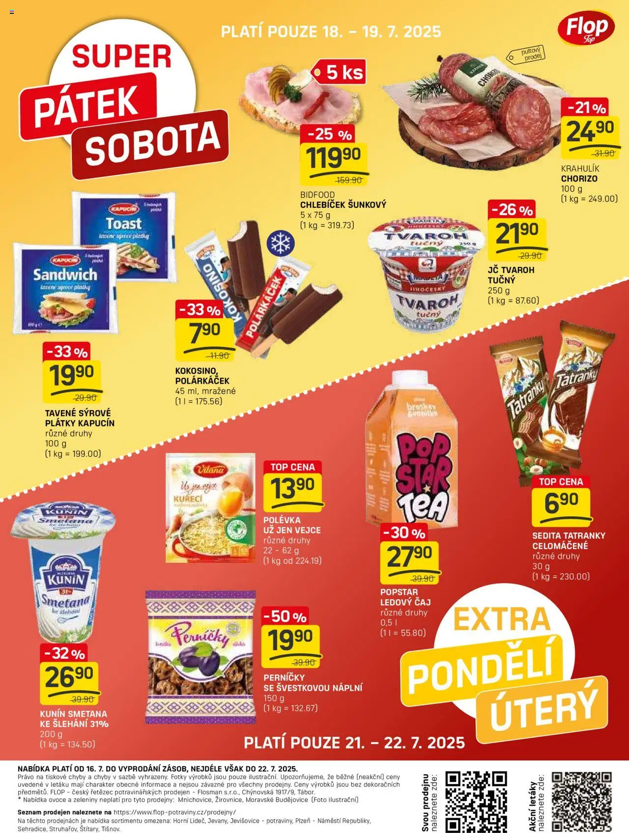 Flop leták - FlopTop od 16.07.2025 | Strana: 16 | Produkty: Tatranky, Vejce, Ledový čaj, Chorizo