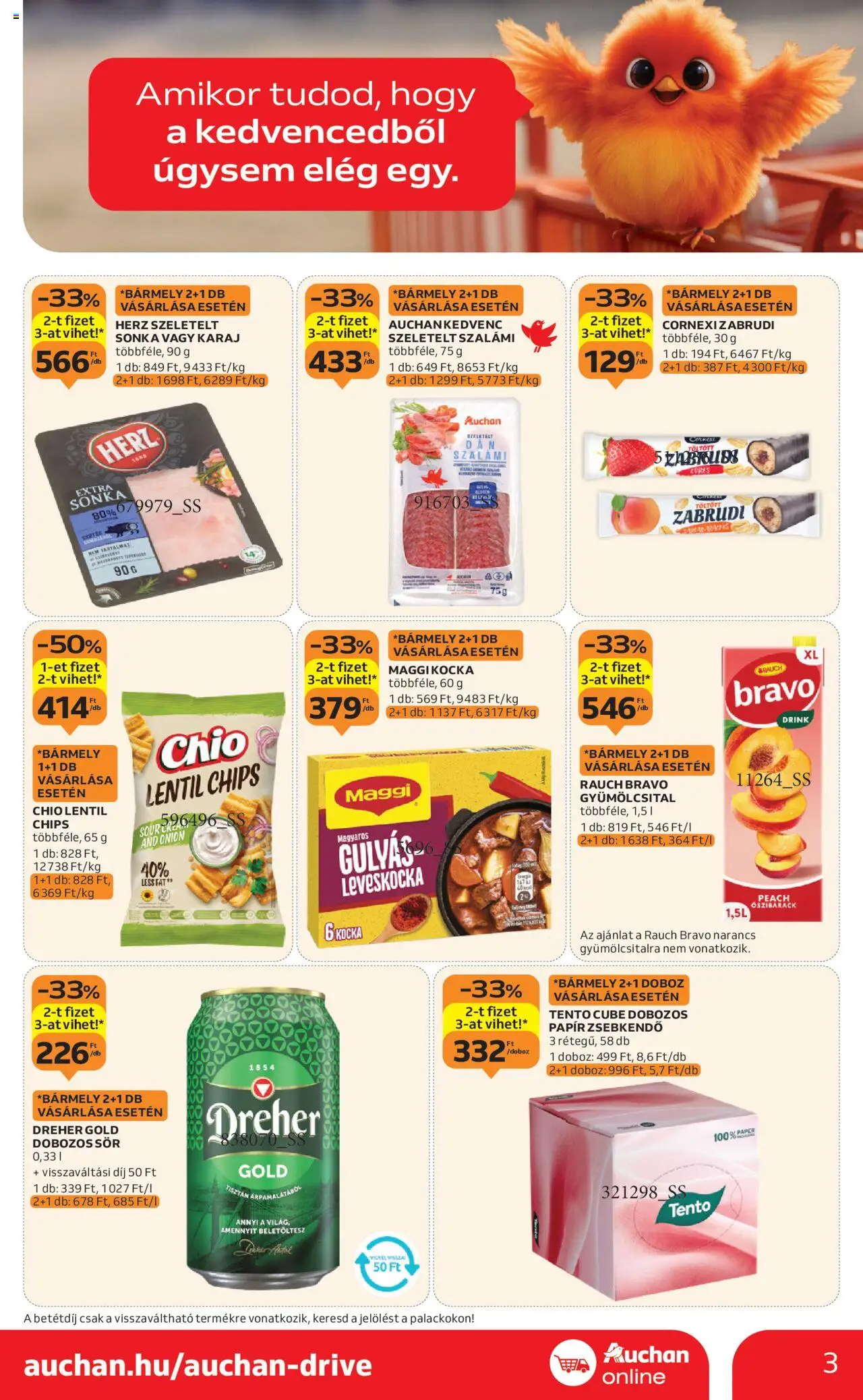 Auchan akciós ujság - amely érvényes a következő dátumtól: 21.08.2025 | Oldal: 3 | Termékek: Őszibarack, Sonka, Karaj, Maggi
