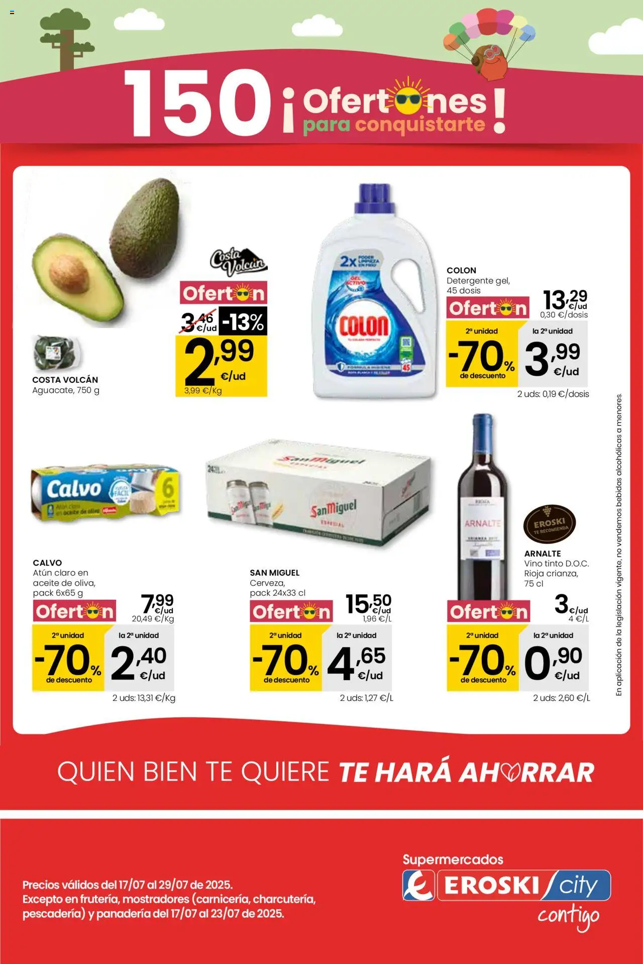 Eroski folleto │ válido desde el 17.07.2025 | Página: 1 | Productos: Detergente, Aceite, Panadería, Atún claro