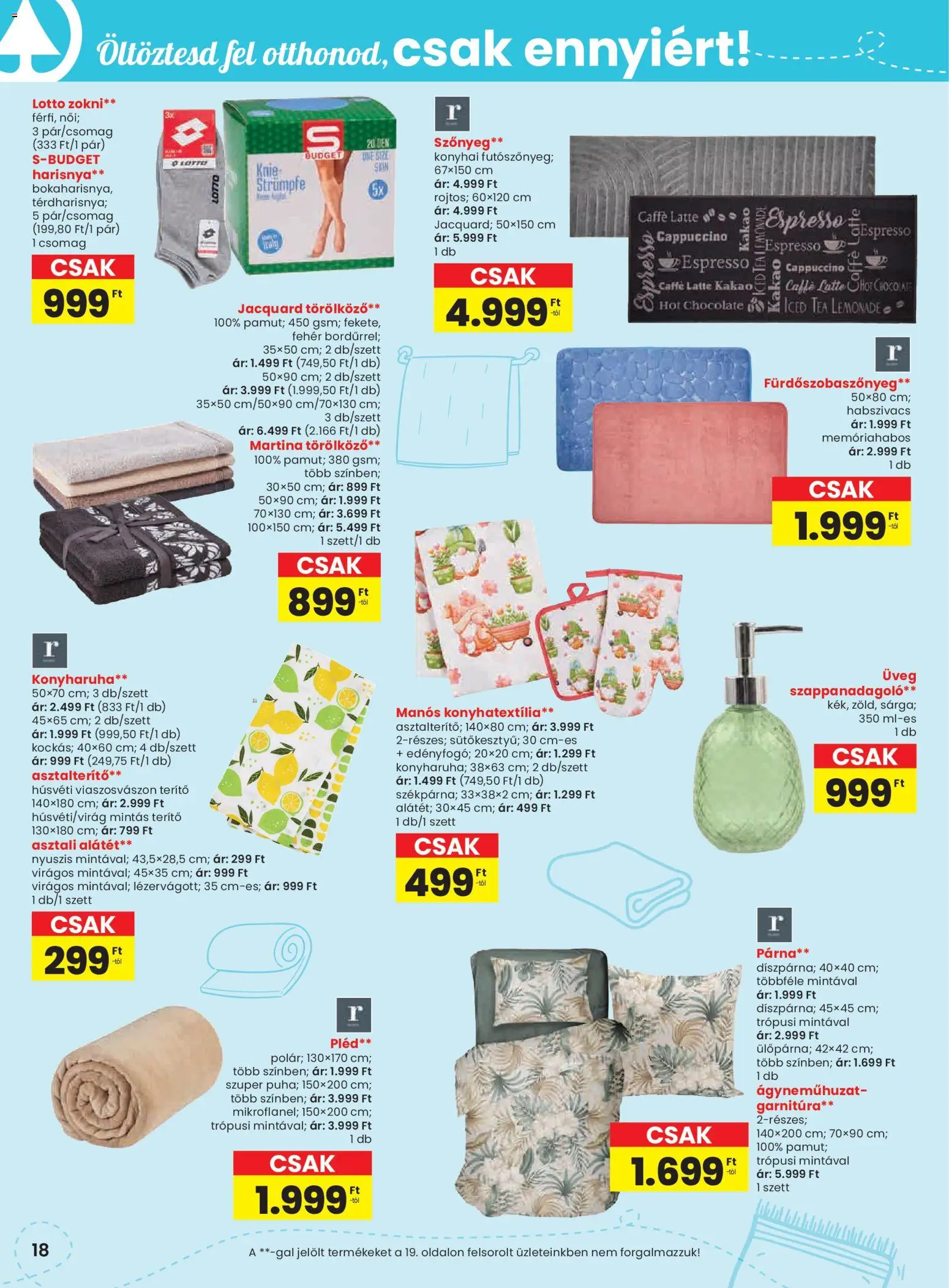 Spar akciós ujság - amely érvényes a következő dátumtól: 26.02.2026 | Oldal: 18 | Termékek: Cappuccino, Párna, Szőnyeg, Tea