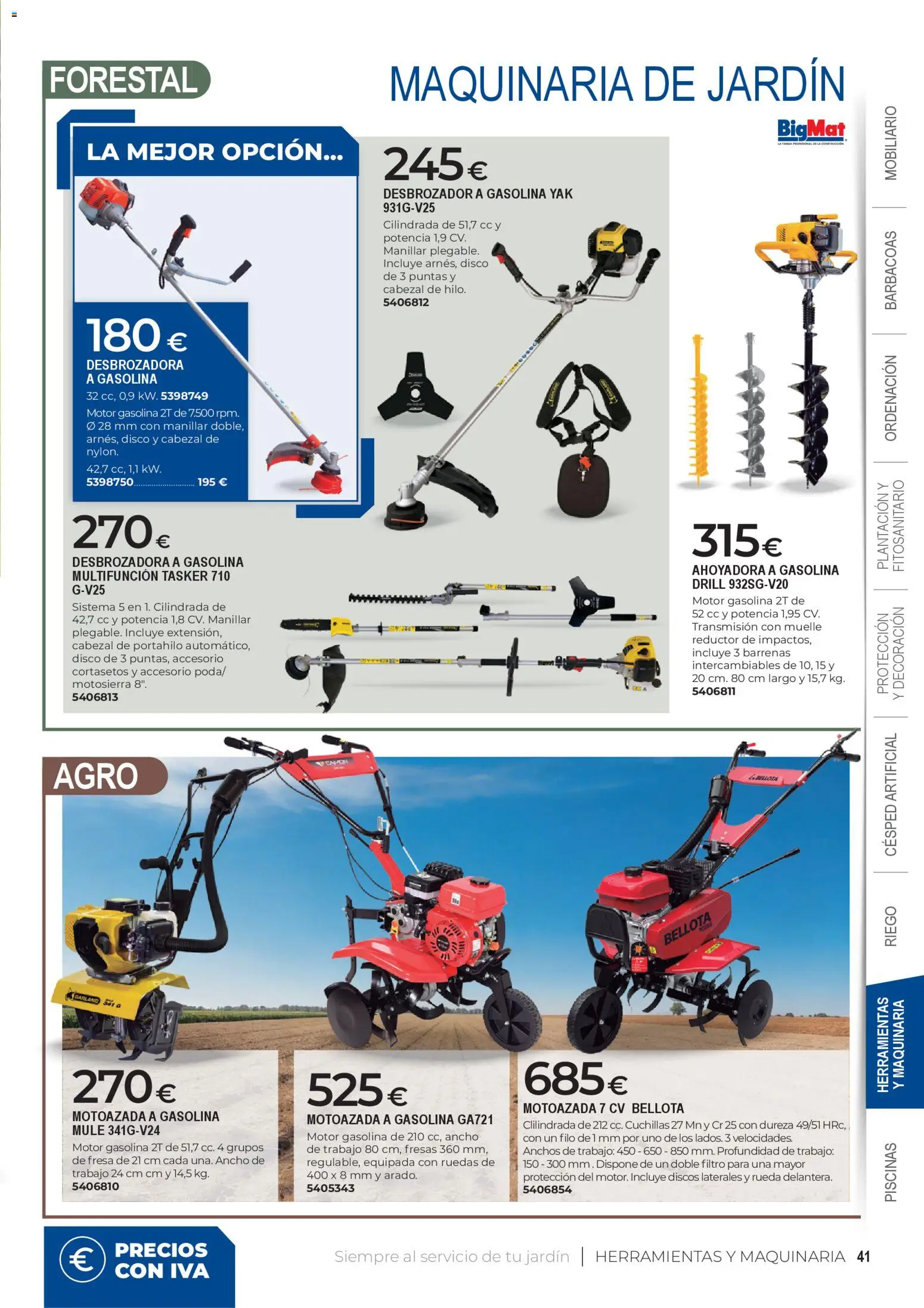 BigMat - Jardin y Piscinas 2026 │ válido desde el 23.03.2026 | Página: 41 | Productos: Motosierra, Motoazada, Fresas, Disco