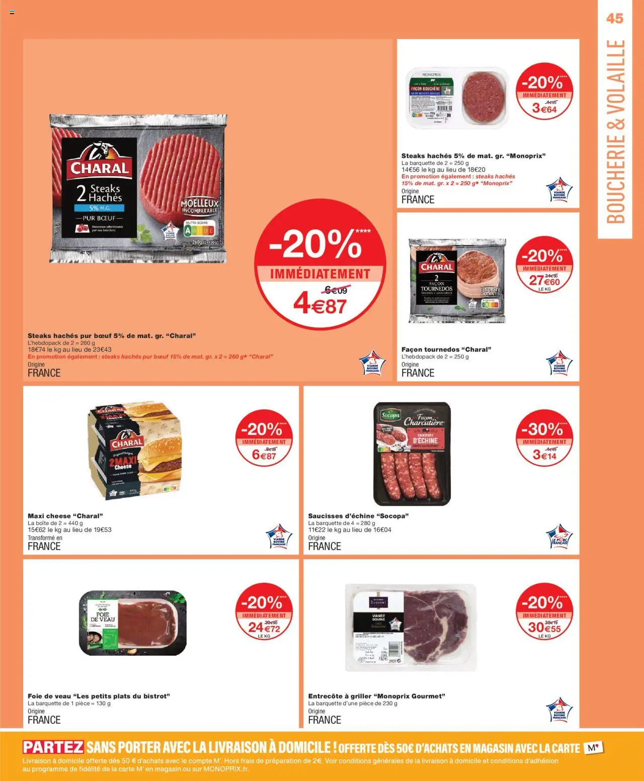 {H1} | Page: 45 | Produits: Volaille, Entrecôte, Viande, Foie de veau