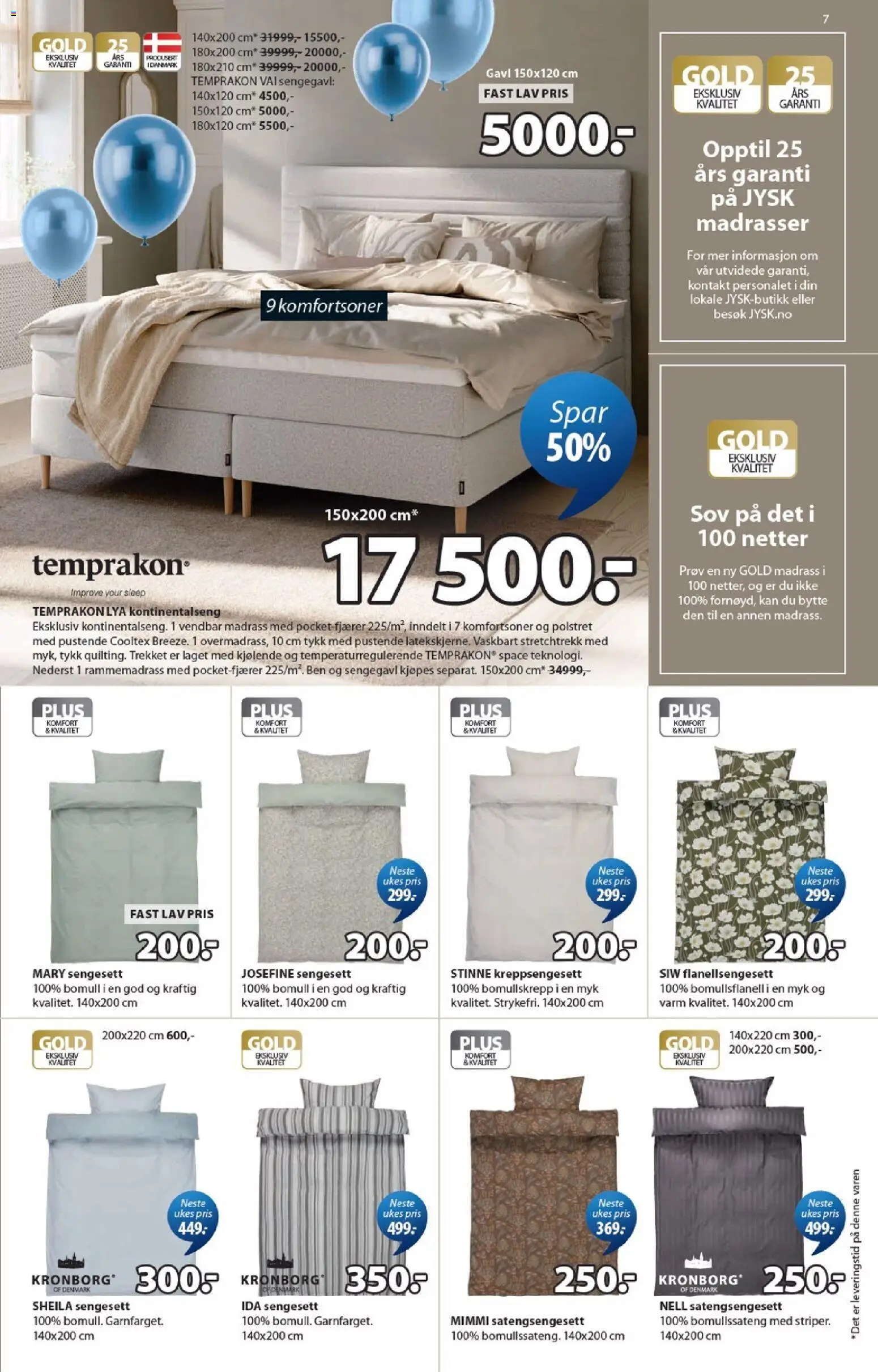 {H1} | Side: 7 | Produkter: Nuisette, Kontakt, Madrass, Sengegavl