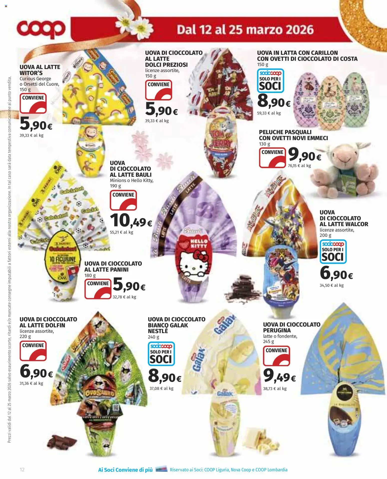 Volantino COOP del 12.03.2026 | Pagina: 12 | Prodotti: Peluche, Cioccolato, Latte, Data
