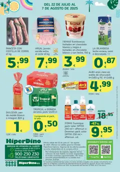 HiperDino folleto │ válido desde el 22.07.2025 | Página: 43 | Productos: Leche entera, Leche, Jamón cocido, Aceite de oliva