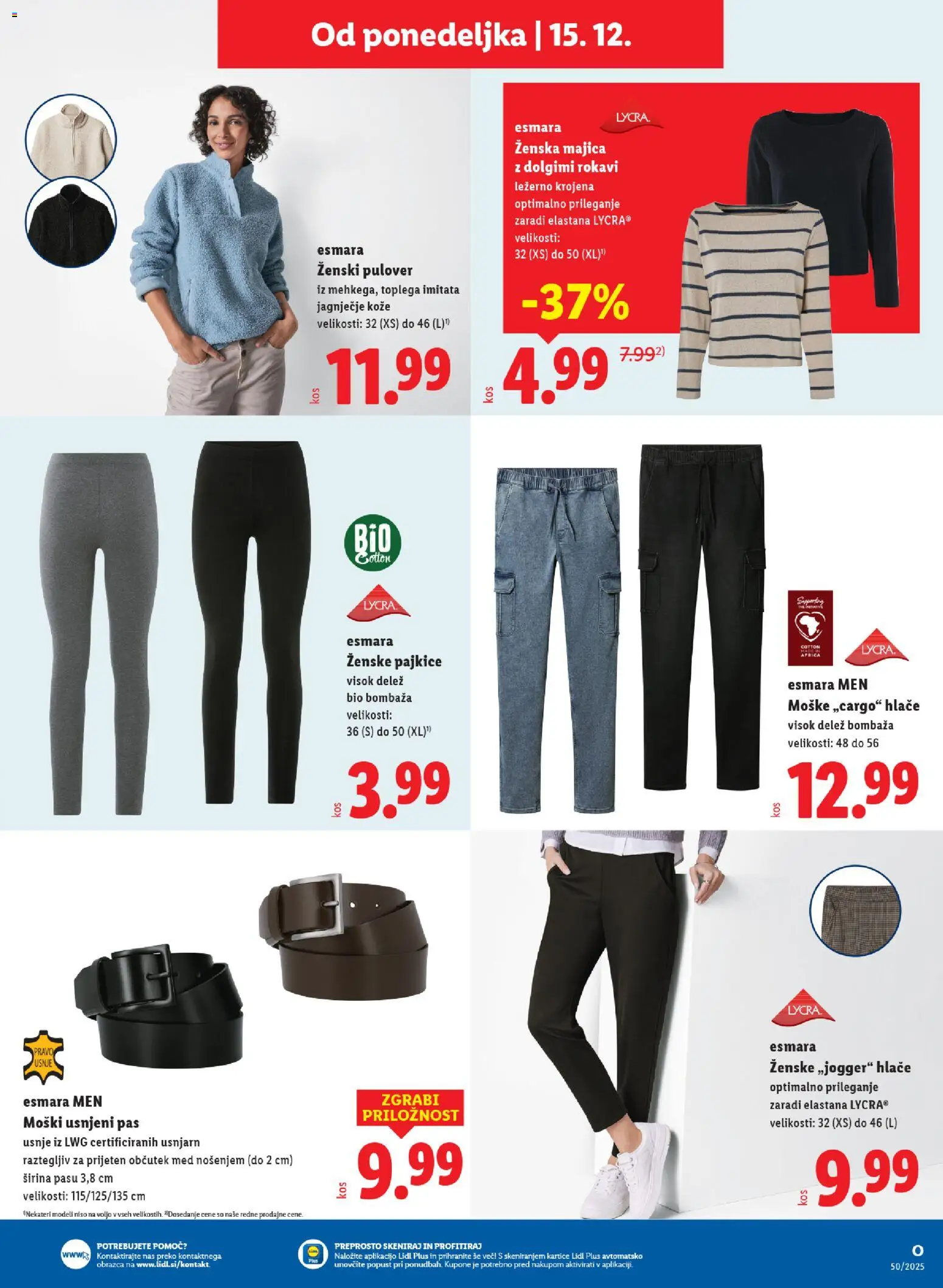 Novi Lidl katalog ponudbe – veljaven od 11.12.2025 | Stran: 51 | Izdelki: Pajkice, Majica, Pulover, Pas