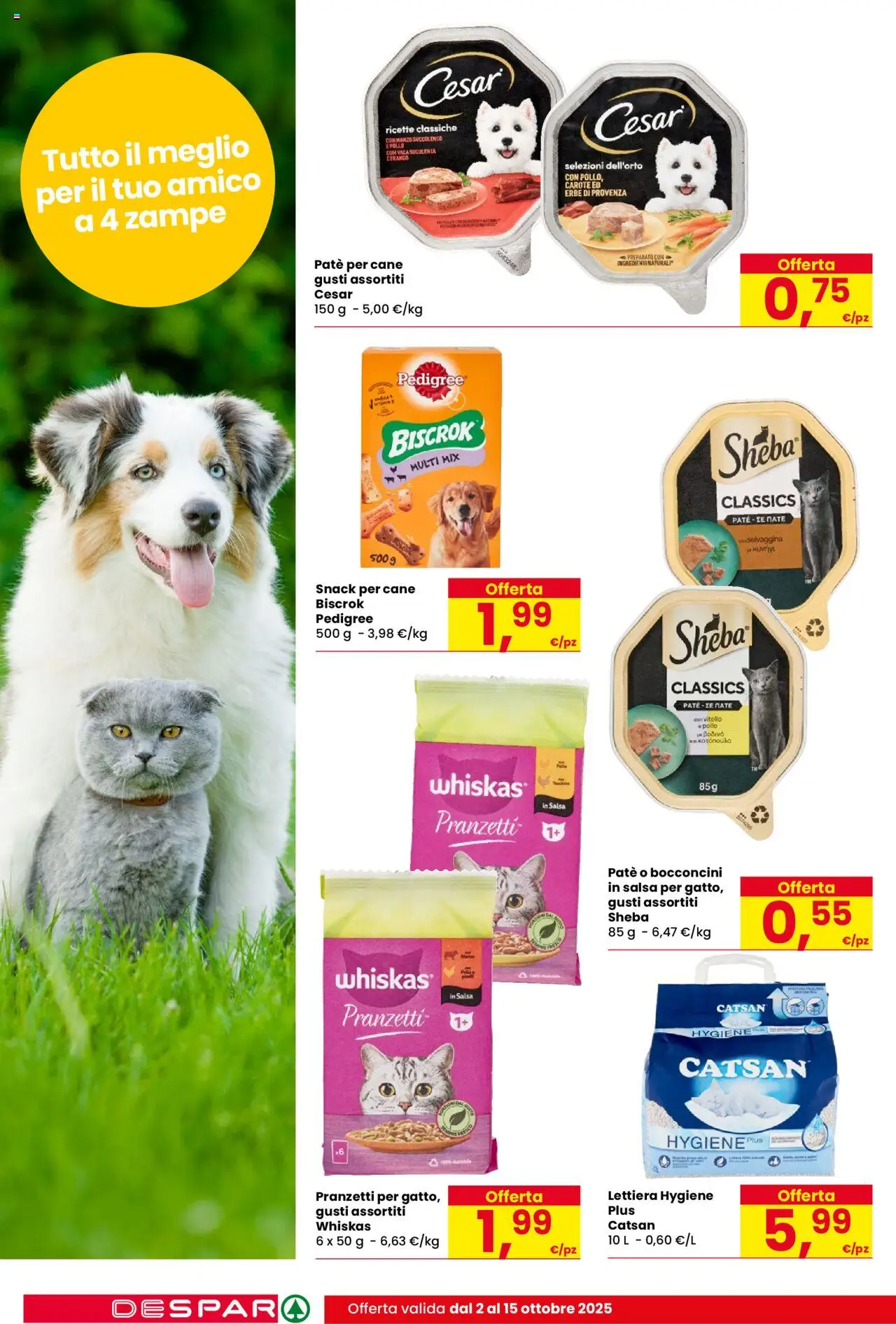 Volantino Despar del 02.10.2025 | Pagina: 18 | Prodotti: Paté, Salsa, Carote, Vitello