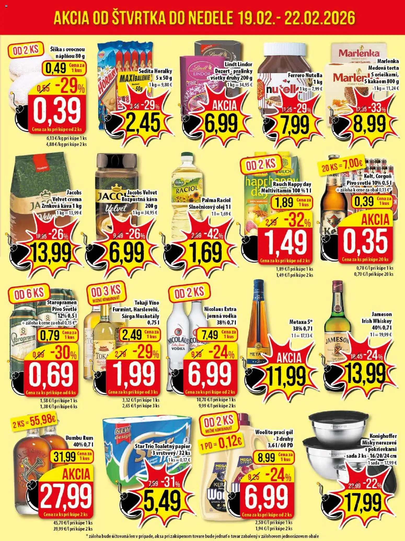 Nové Klas akcie – leták je platný od 16.02.2026 | Strana: 24 | Produkty: Pivo, Olej, Toaletný papier, Horálky