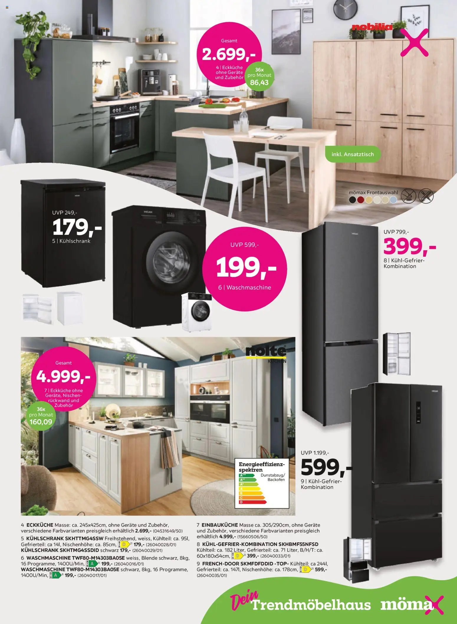 Mömax Prospekt 	 – gültig ab 20.04.2026 | Seite: 7 | Produkte: Top, Einbauküche, Backofen, Kühlgefrierkombination