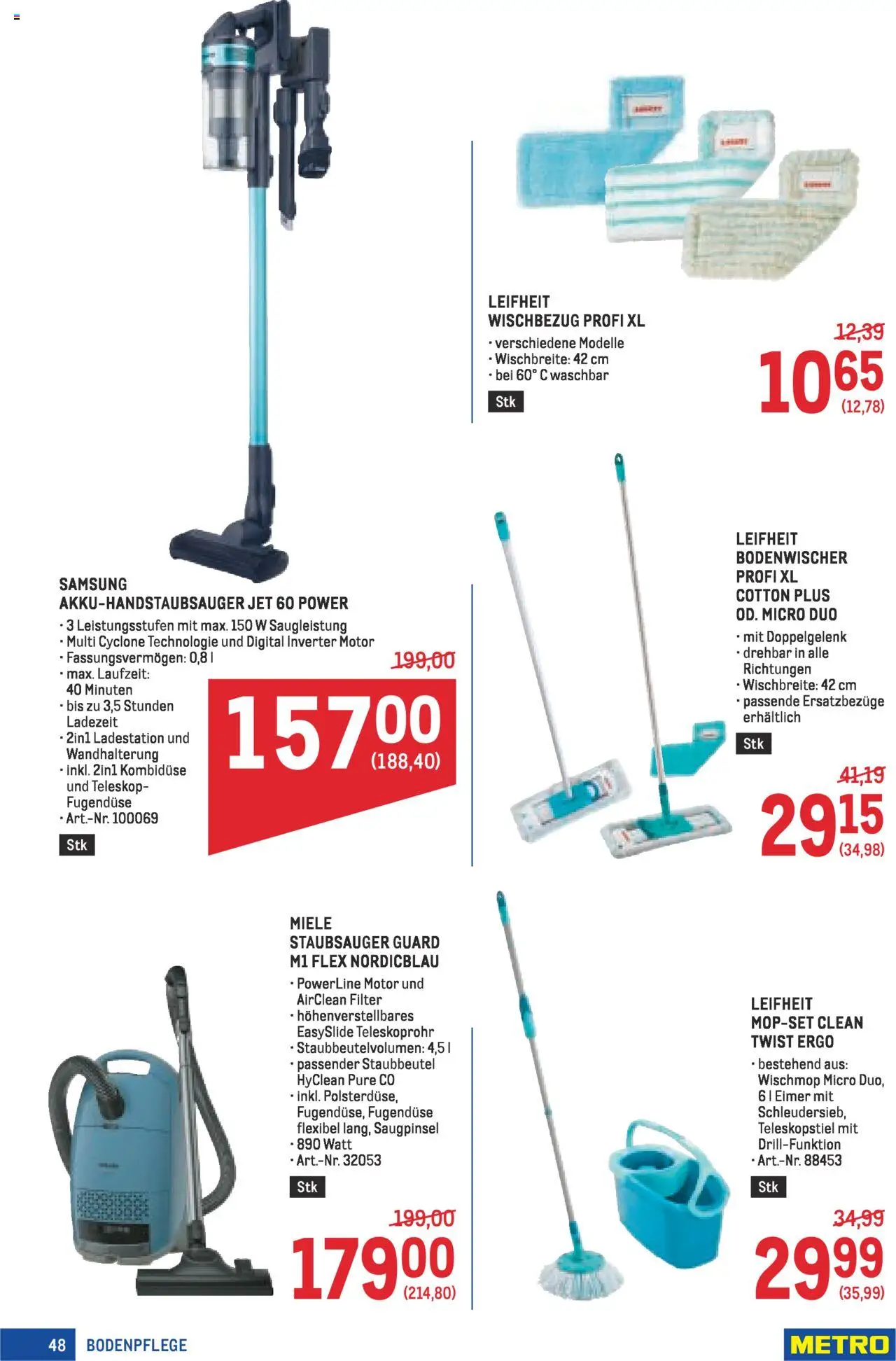 Metro Angebote Profi gültig ab 07.08.2025 | Seite: 48 | Produkte: Staubsauger, Samsung