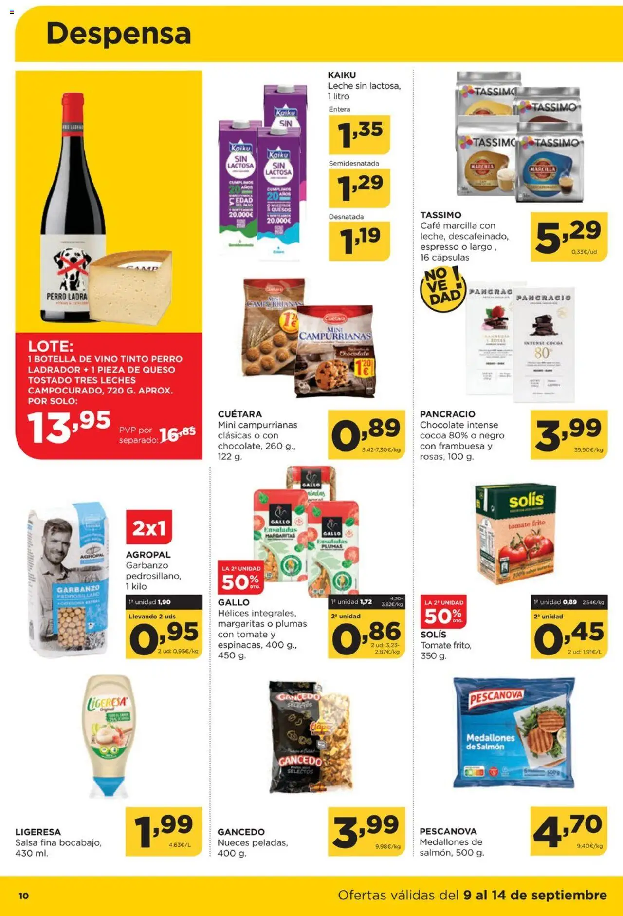 Alimerka folleto Asturias │ válido desde el 08.09.2025 | Página: 10 | Productos: Medallones, Leche, Chocolate, Vino