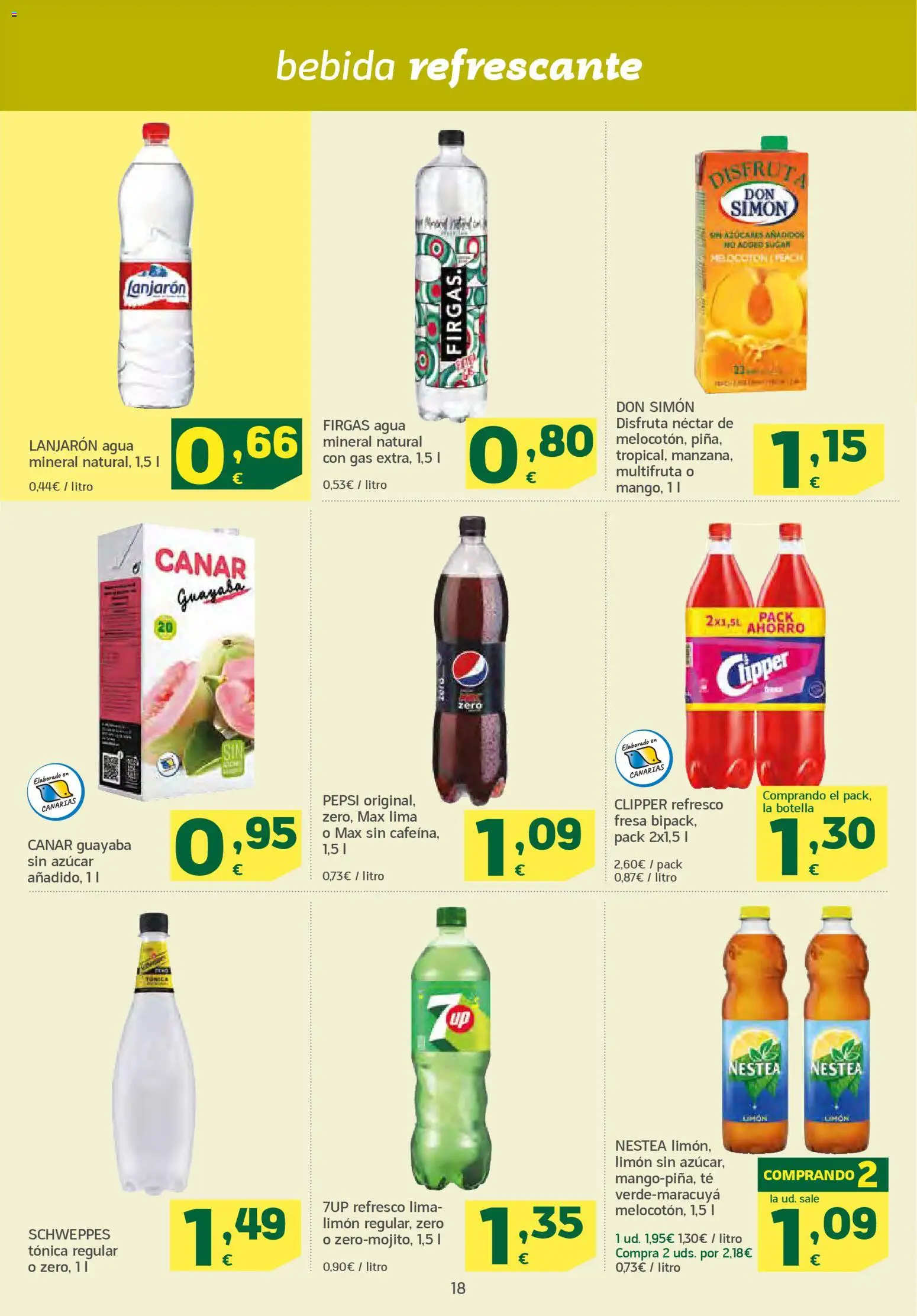 HiperDino folleto │ válido desde el 23.01.2026 | Página: 18 | Productos: Lima, Té, Néctar, Agua mineral