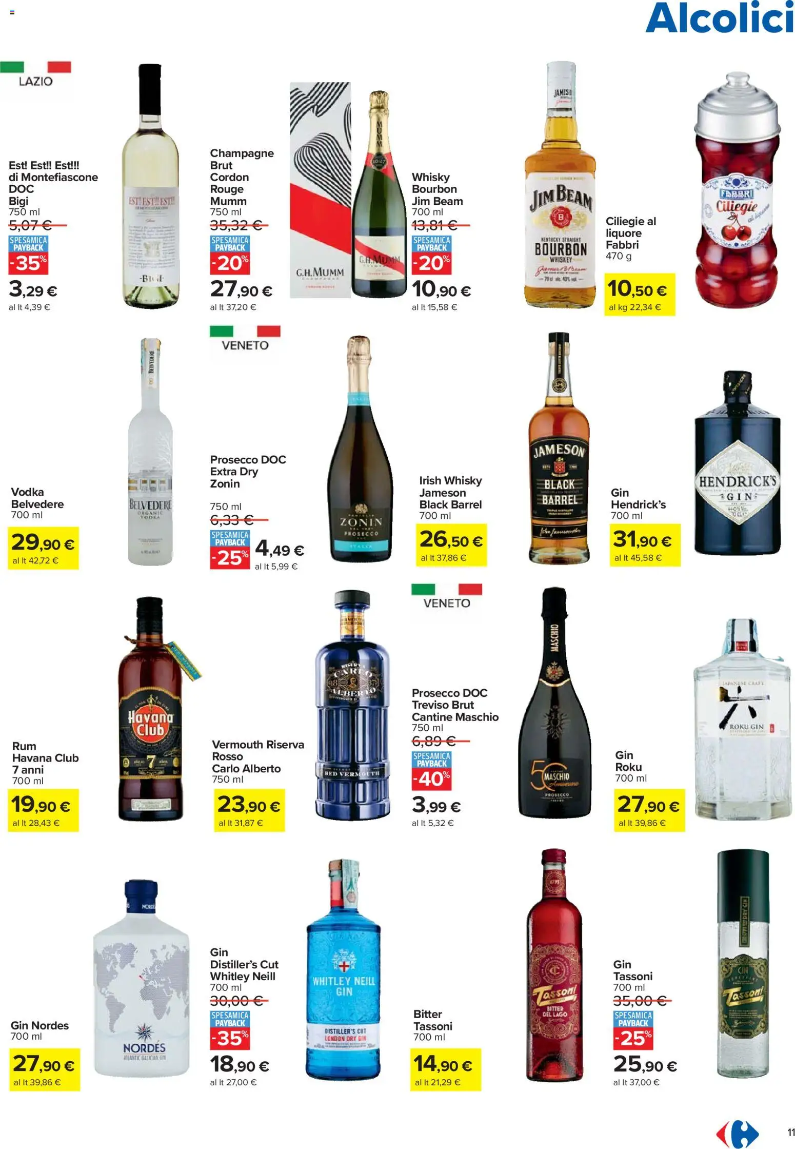Volantino Carrefour del 27.12.2025 | Pagina: 11 | Prodotti: Vodka, Prosecco, Whisky, Liquore