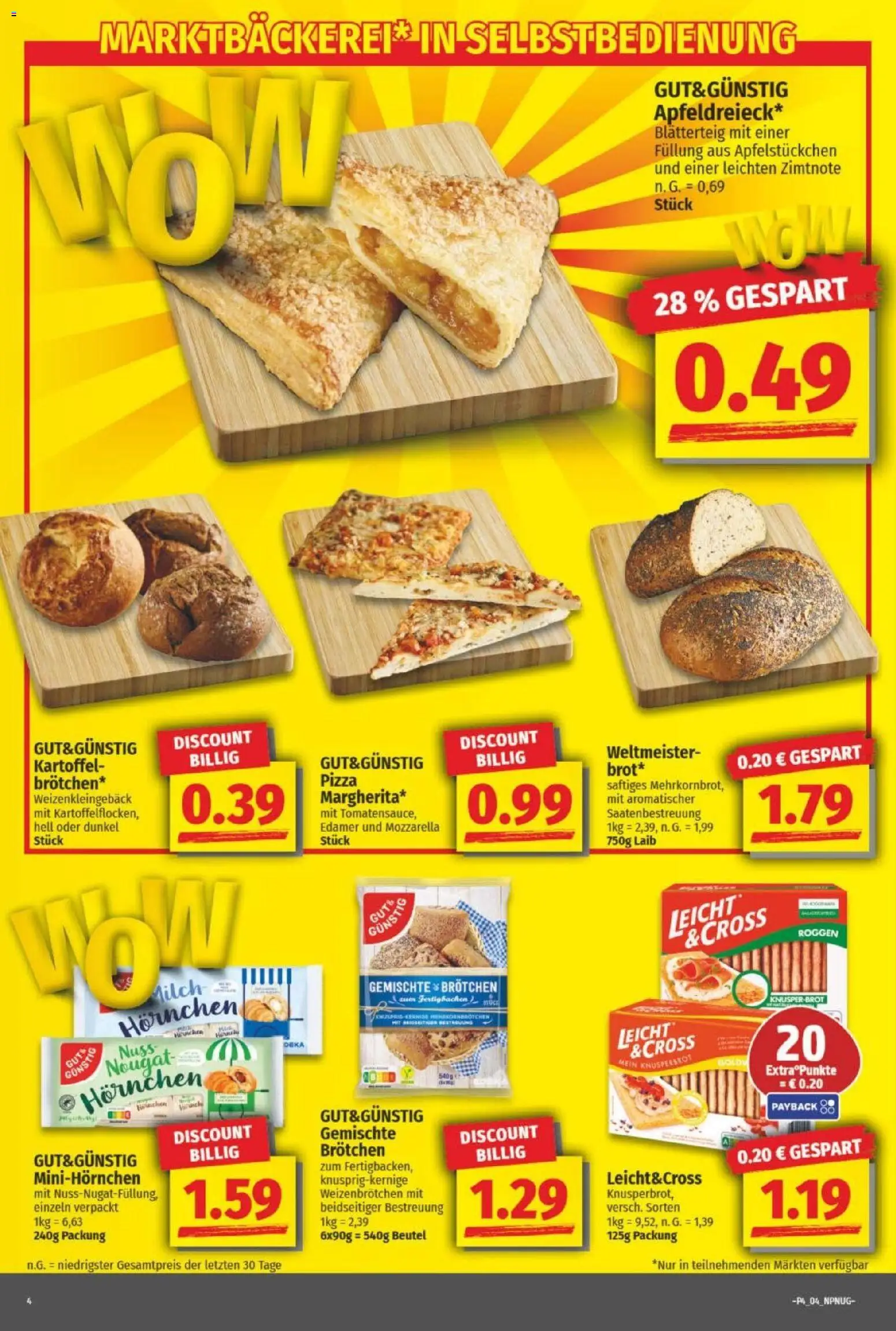NP Discount Prospekt – gültig ab 18.01.2026 | Seite: 4 | Produkte: Mozzarella, Edamer, Brot, Pizza