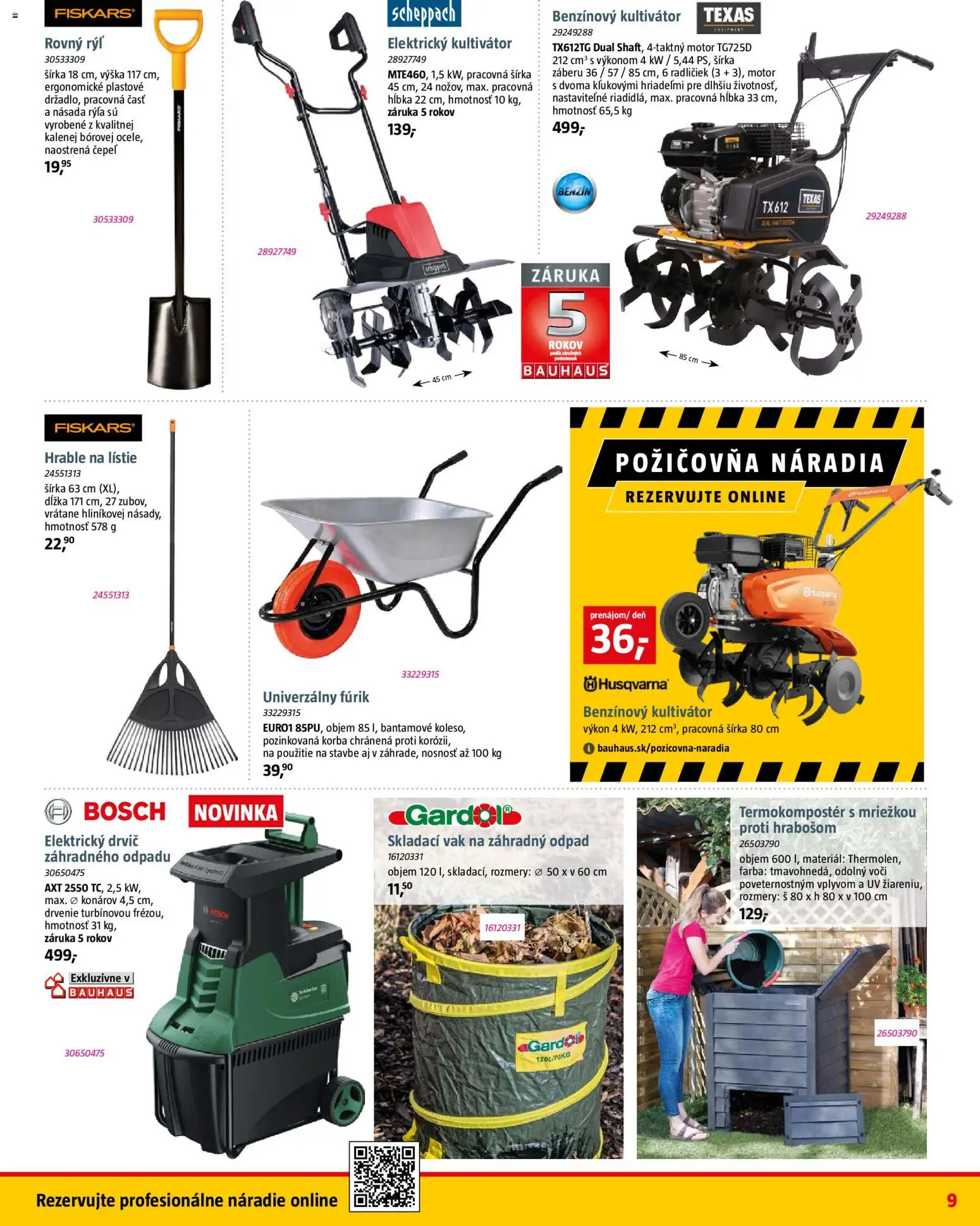 Nové Bauhaus akcie – leták je platný od 09.03.2026 | Strana: 9 | Produkty: Drvič, Náradie, Bosch