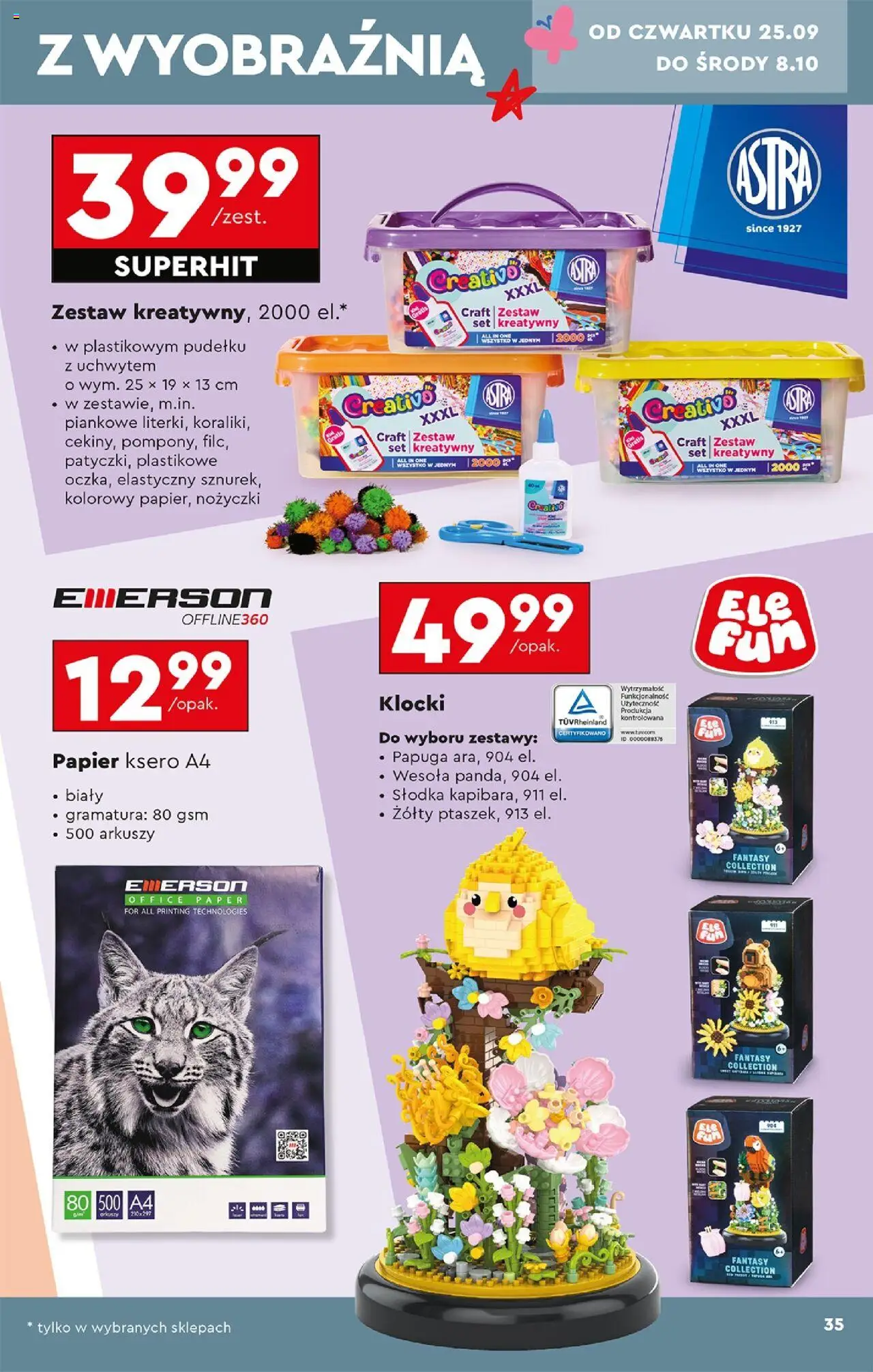 Biedronka gazetka - Hity i inspiracje od 20.09.2025 | Strona: 39 | Produkty: Papier ksero