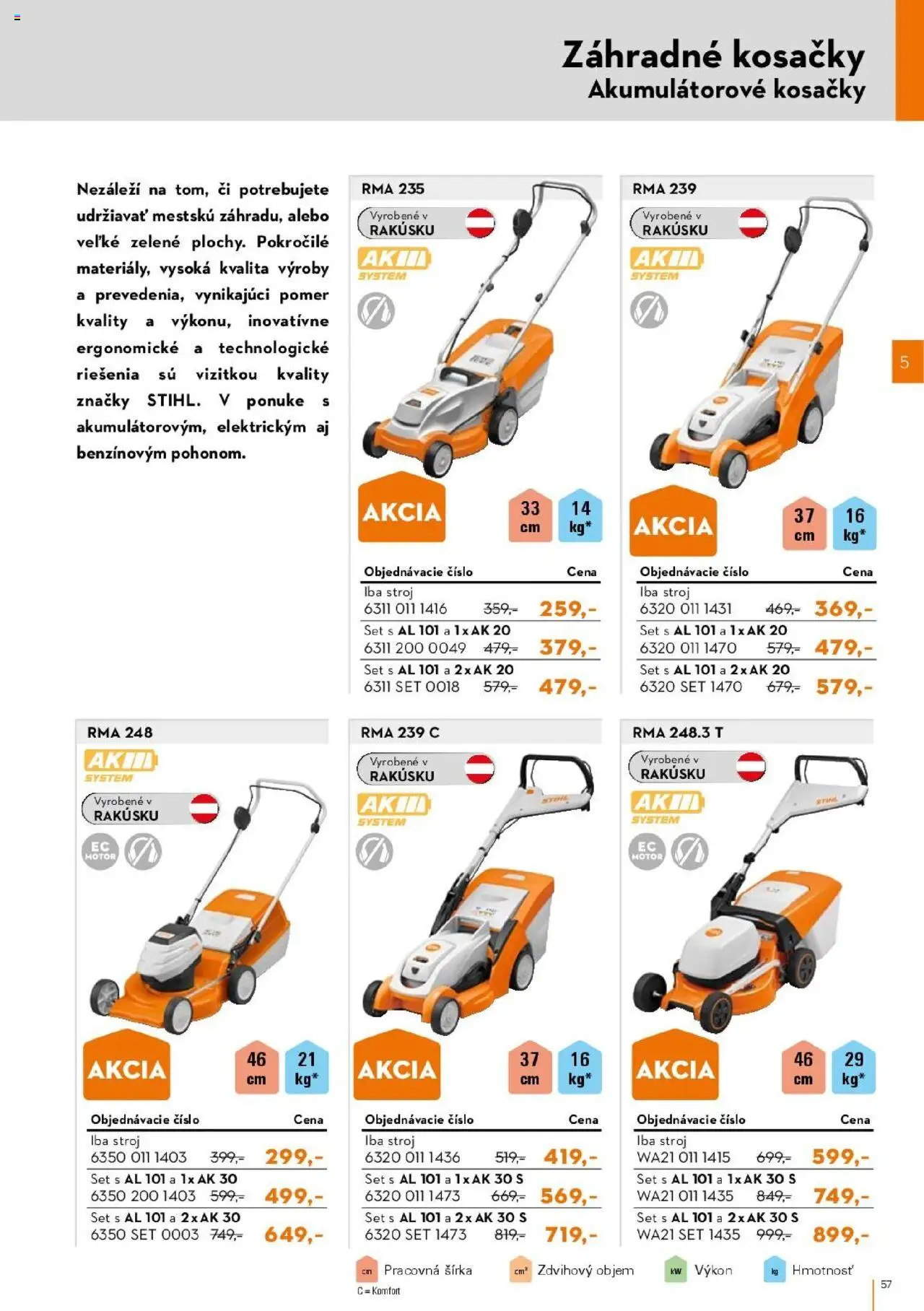 Nové STIHL akcie – leták je platný od 01.04.2025 | Strana: 57 | Produkty: Kosačky