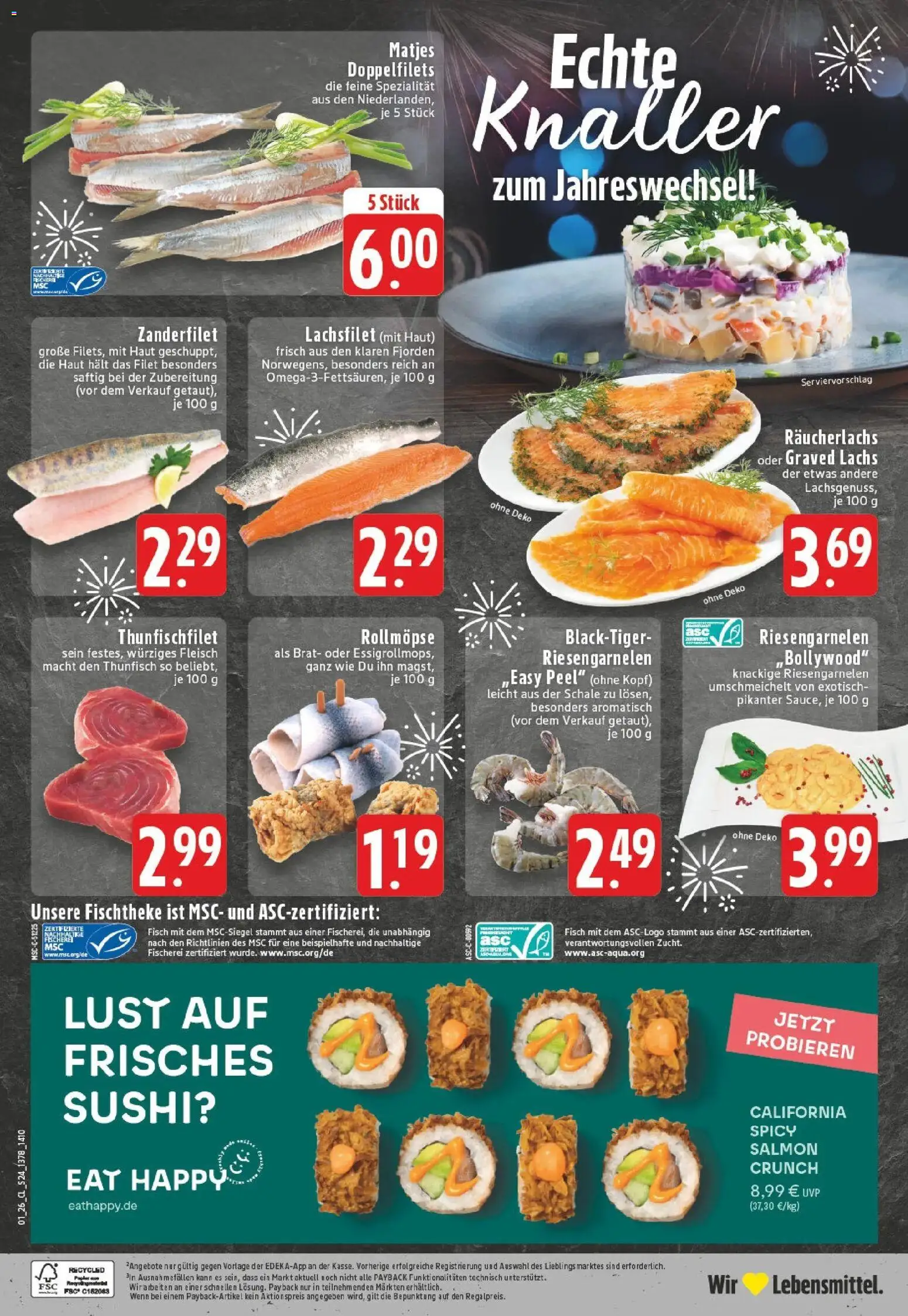 Edeka prospekt Puderbach	 – gültig ab 28.12.2025 | Seite: 30 | Produkte: Thunfisch, Lachs, Räucherlachs, Fleisch