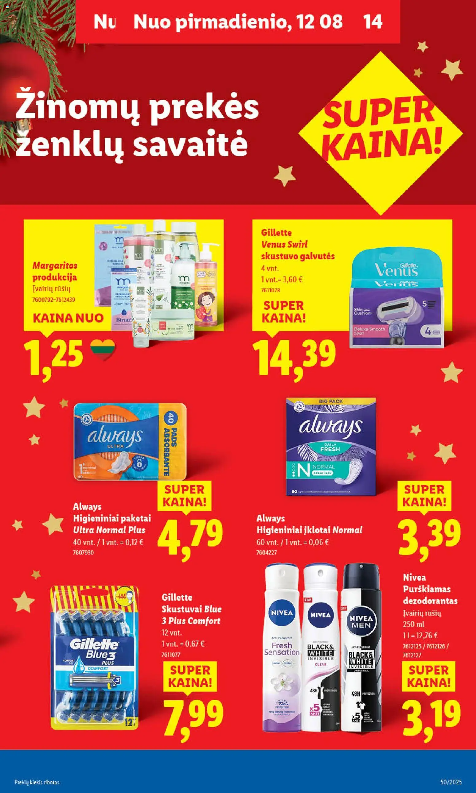 LIDL akcijos nuo 11.12.2025 | Puslapis: 49 | Prekių: Skustuvo galvutės, Dezodorantas