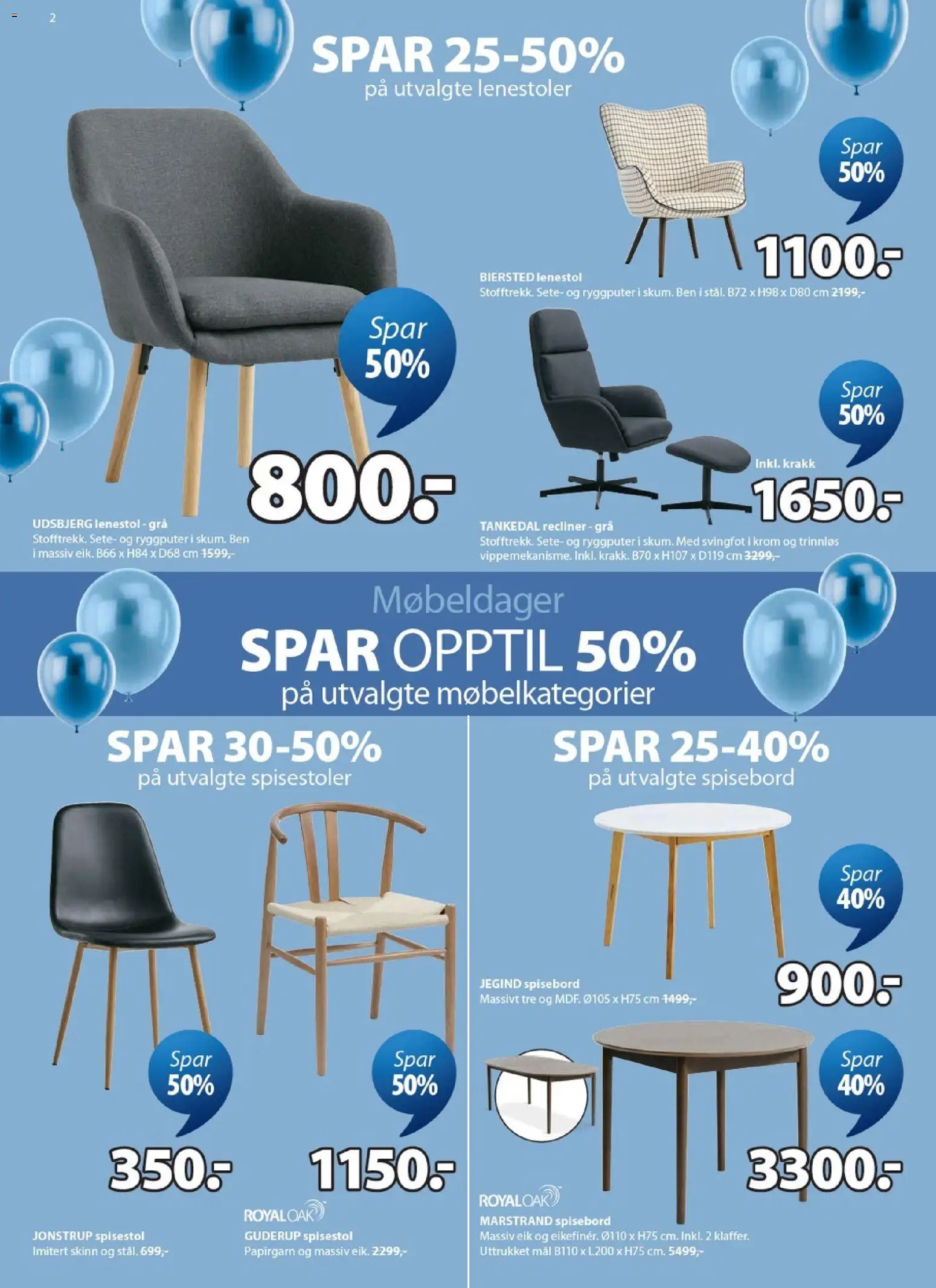 {H1} | Side: 2 | Produkter: Spisebord, Spisestol, Krakk, Lenestol