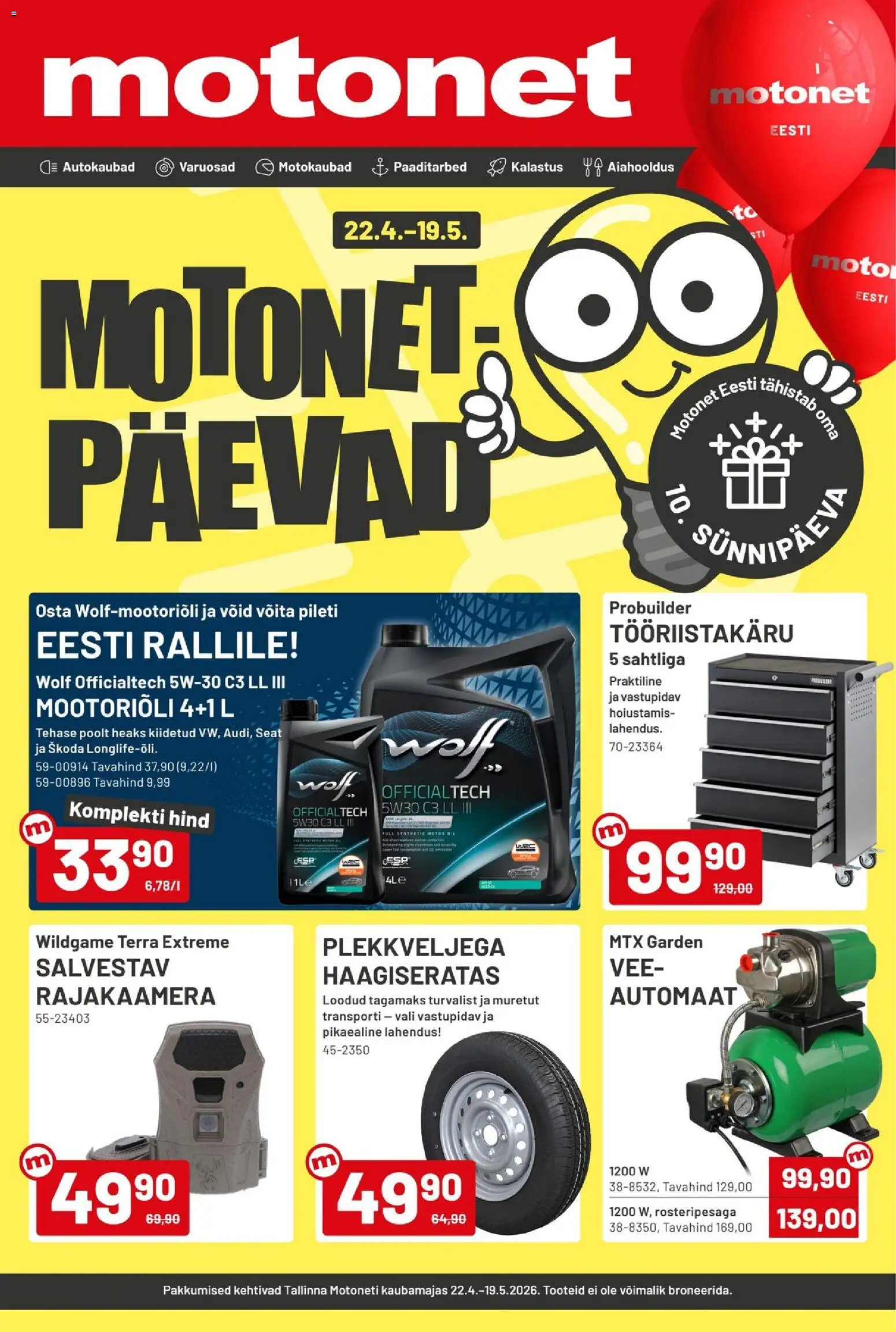 Motonet - Motonet-päevad! – voimassa 22.04.2026 alkaen | Sivu: 1
