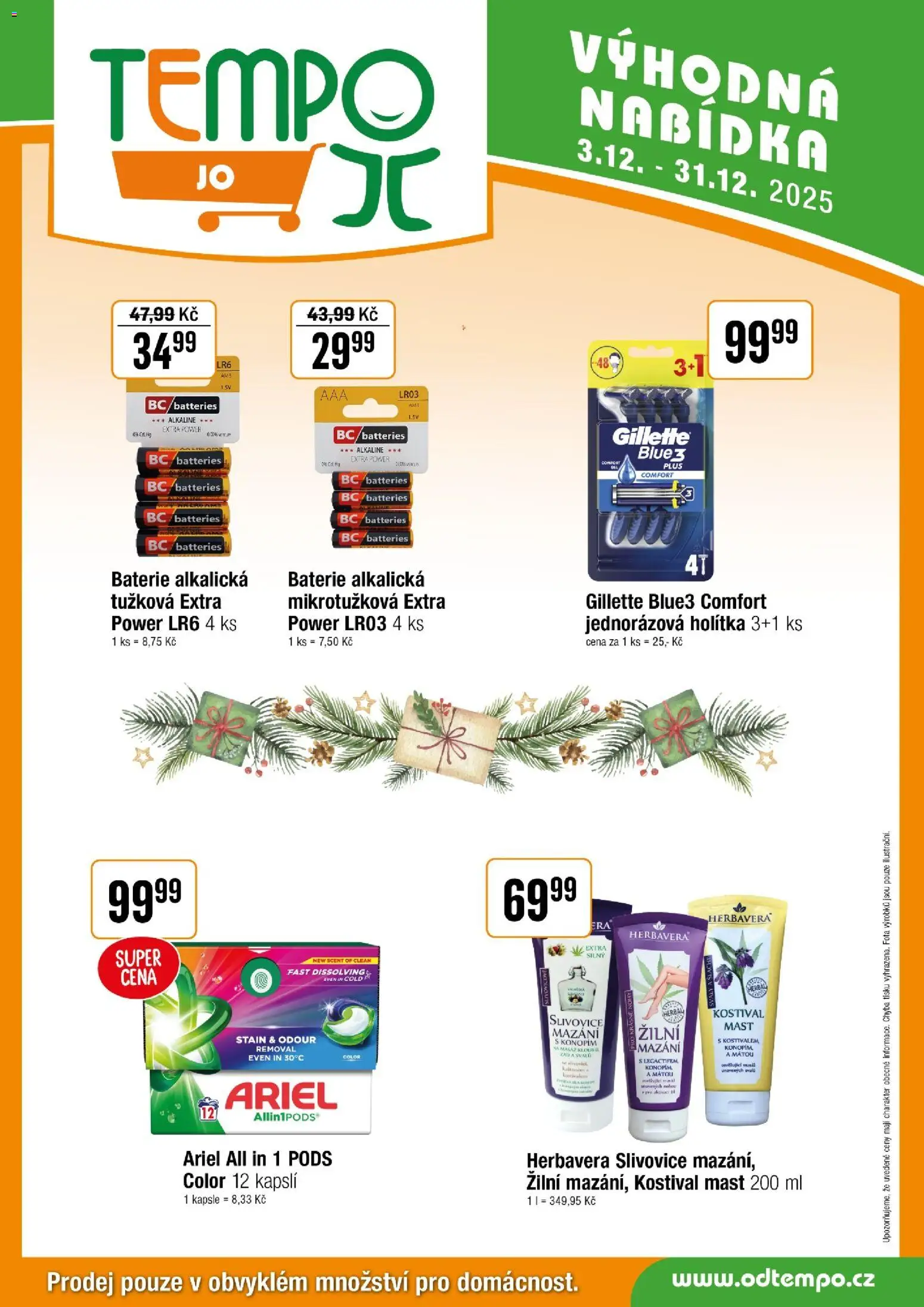 Tempo leták - JO od 03.12.2025 | Strana: 7 | Produkty: Kapsle, Ariel, Slivovice, Baterie