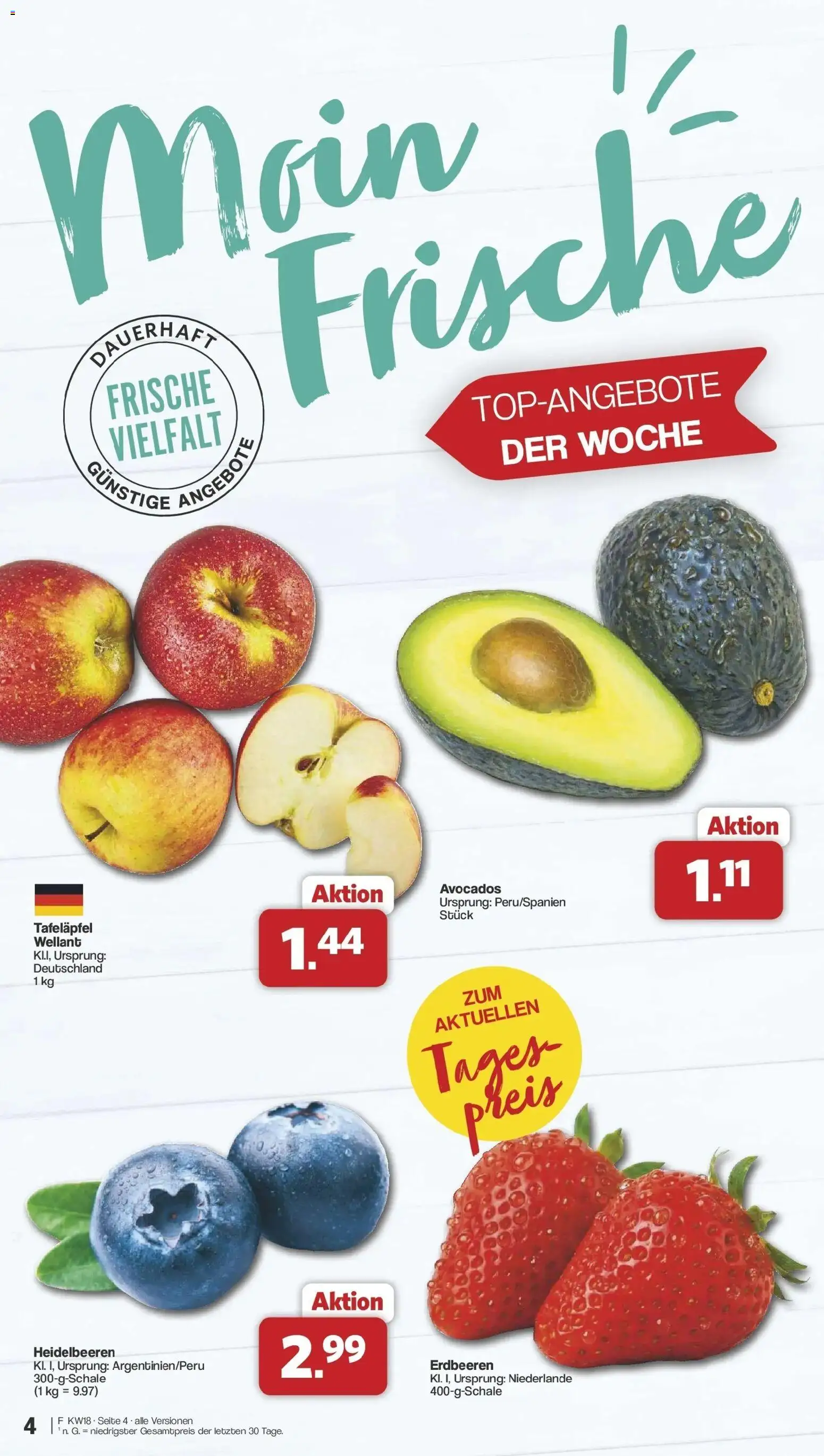 Famila Nordwest Wochenangebote – gültig ab 27.04.2026 | Seite: 4 | Produkte: Heidelbeeren, Erdbeeren