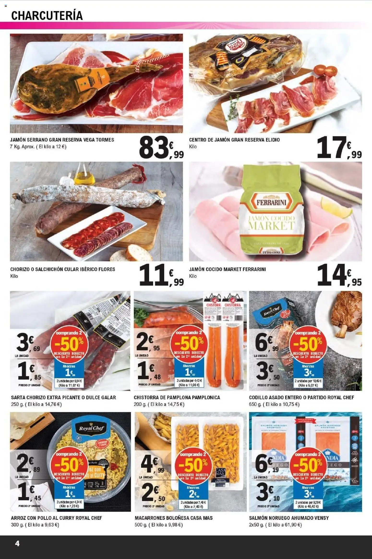E.Leclerc Productos Estrella │ válido desde el 15.04.2026 | Página: 4 | Productos: Jamón serrano, Jamón, Jamón cocido, Arroz