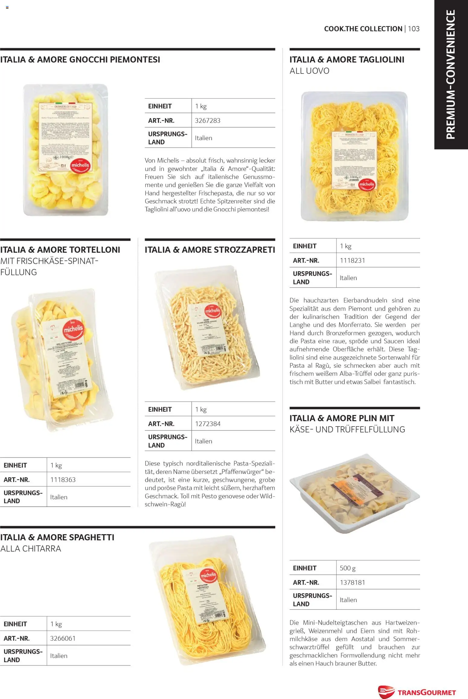 Transgourmet Cook Look-Book gültig ab 08.04.2026 | Seite: 103 | Produkte: Pasta, Tisch, Butter, Käse