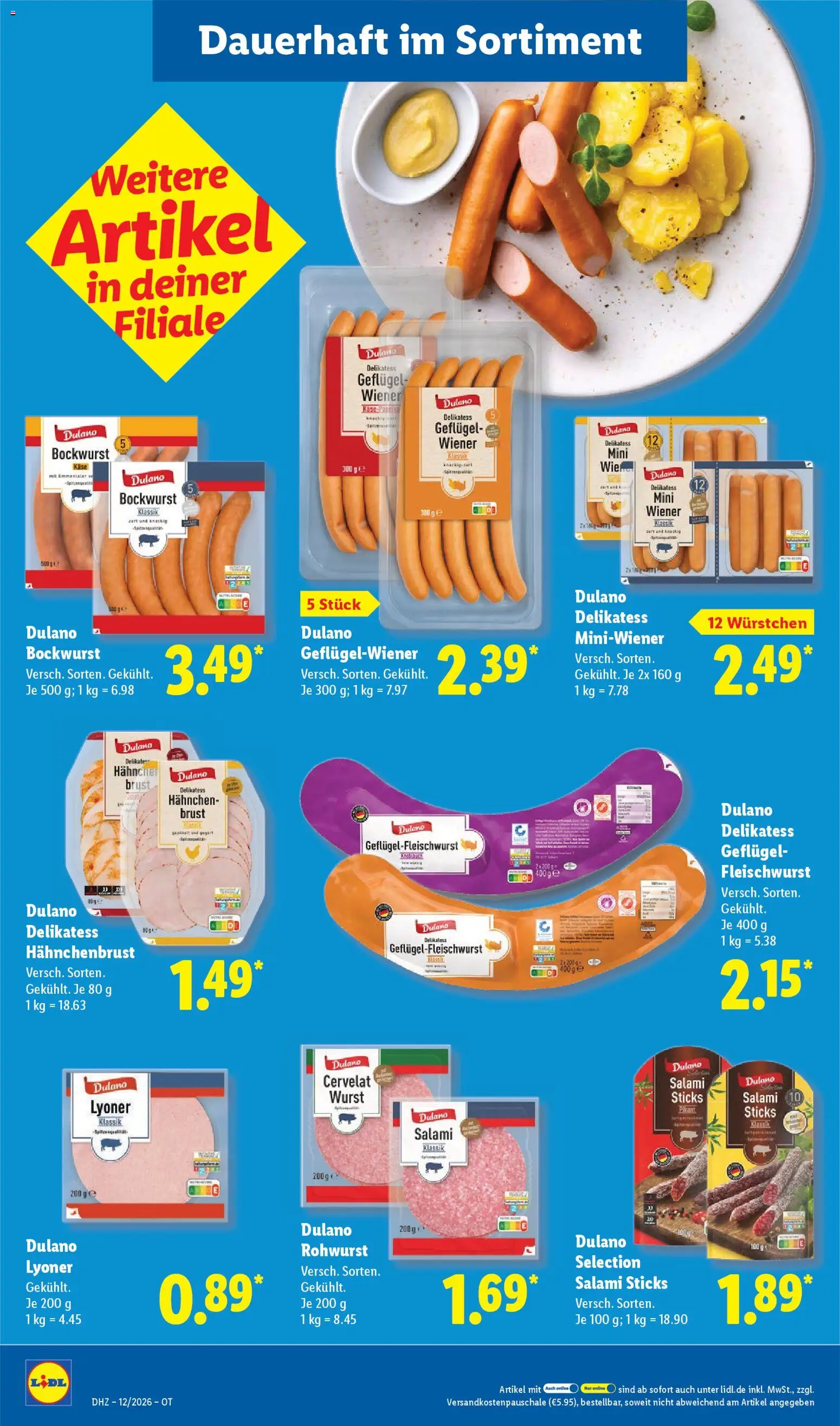 Lidl Prospekt Grimma – gültig ab 16.03.2026 | Seite: 24 | Produkte: Bockwurst, Wurst, Salami, Hahnchenbrust