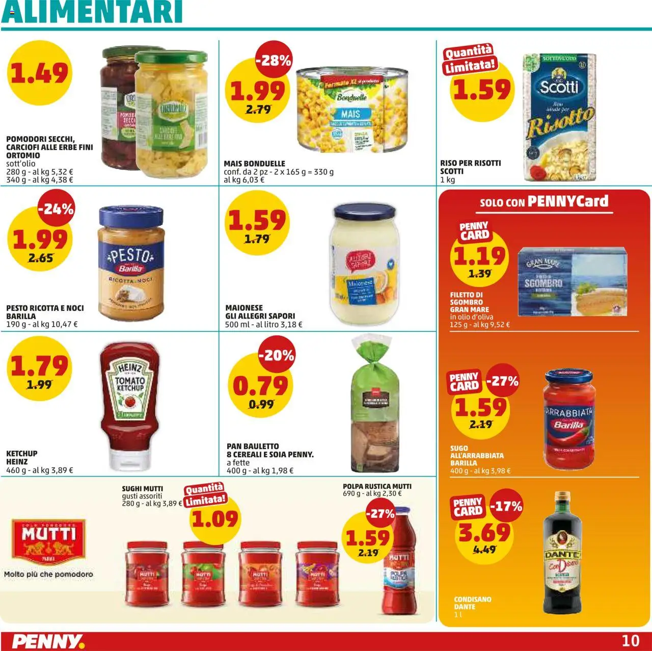 Volantino PENNY del 11.09.2025 | Pagina: 10 | Prodotti: Pesto, Ricotta, Mutti, Sugo