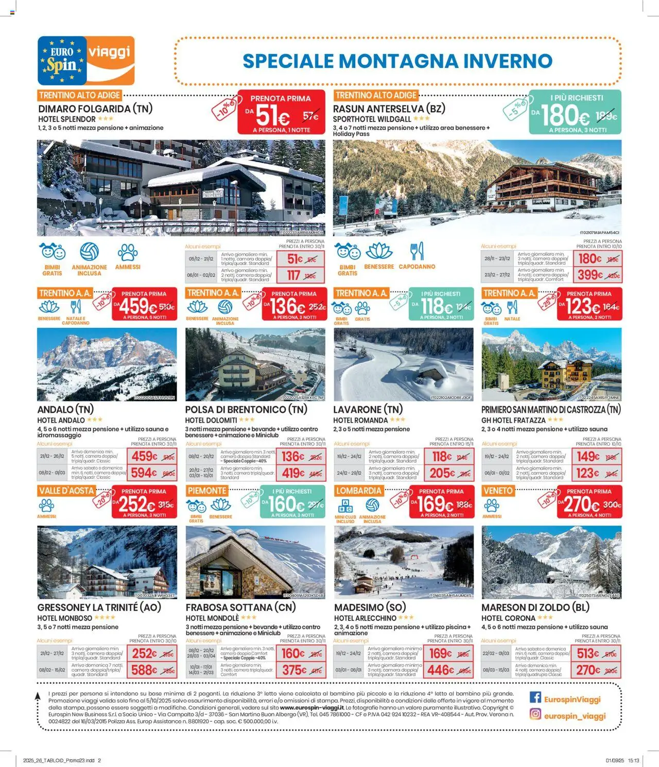 Volantino Eurospin del 25.09.2025 | Pagina: 1 | Prodotti: Piscina, Letto