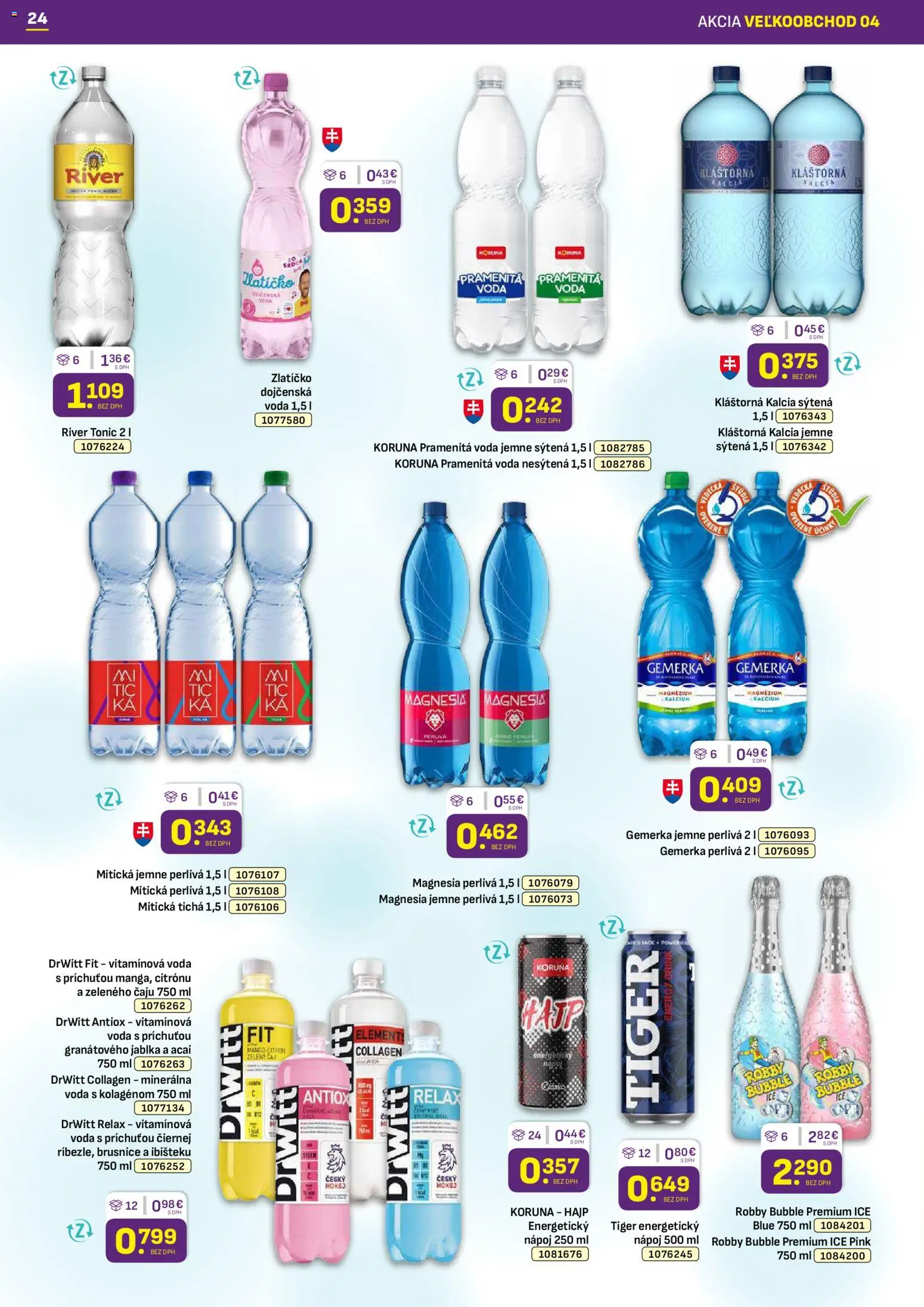 Nové Libex akcie – leták je platný od 16.02.2026 | Strana: 24 | Produkty: Magnesia, Voda, Mitická, Gemerka