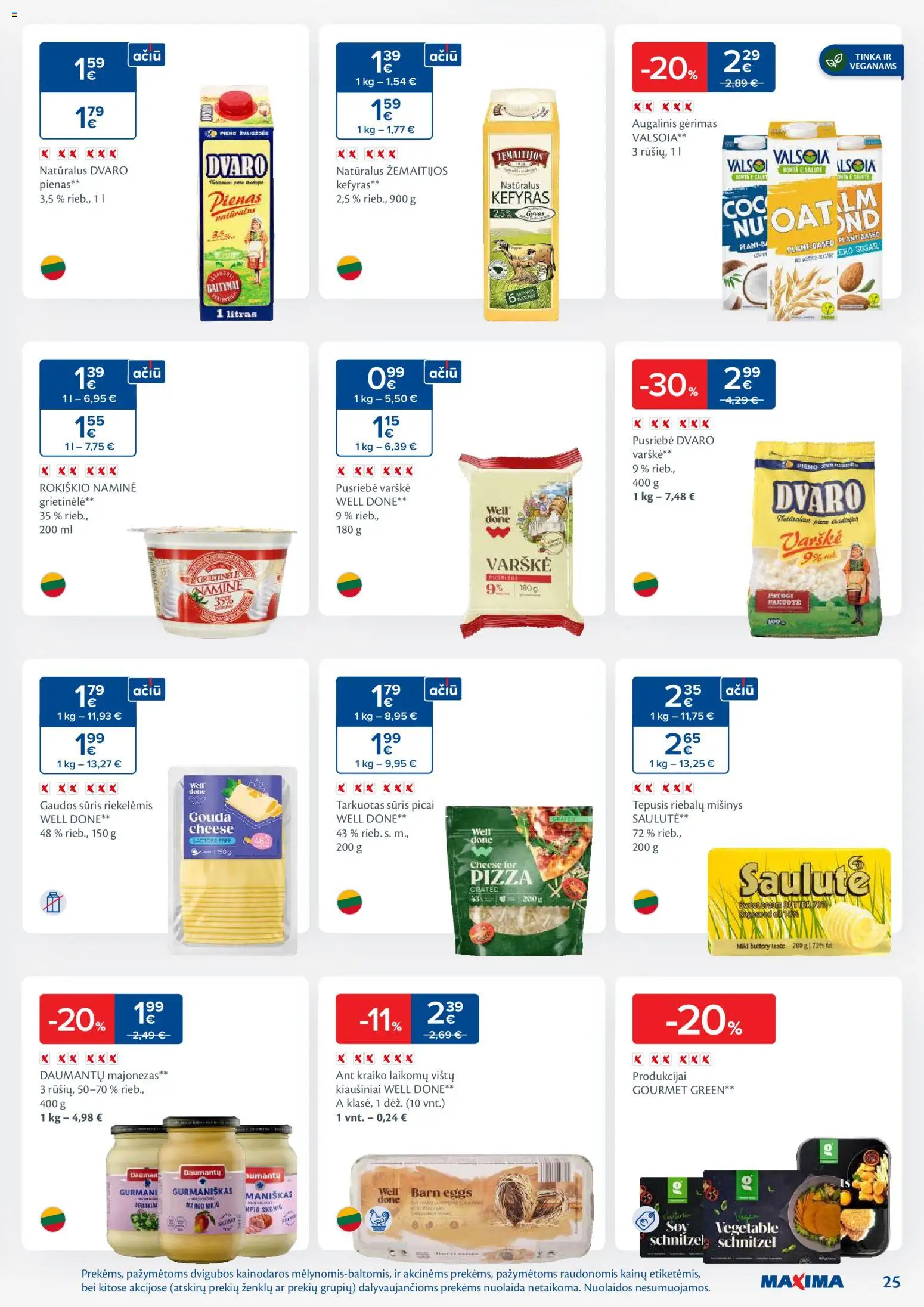 MAXIMA akcijos nuo 24.02.2026 | Puslapis: 25 | Prekių: Grietinėlė, Pienas, Kiaušiniai, Varškė