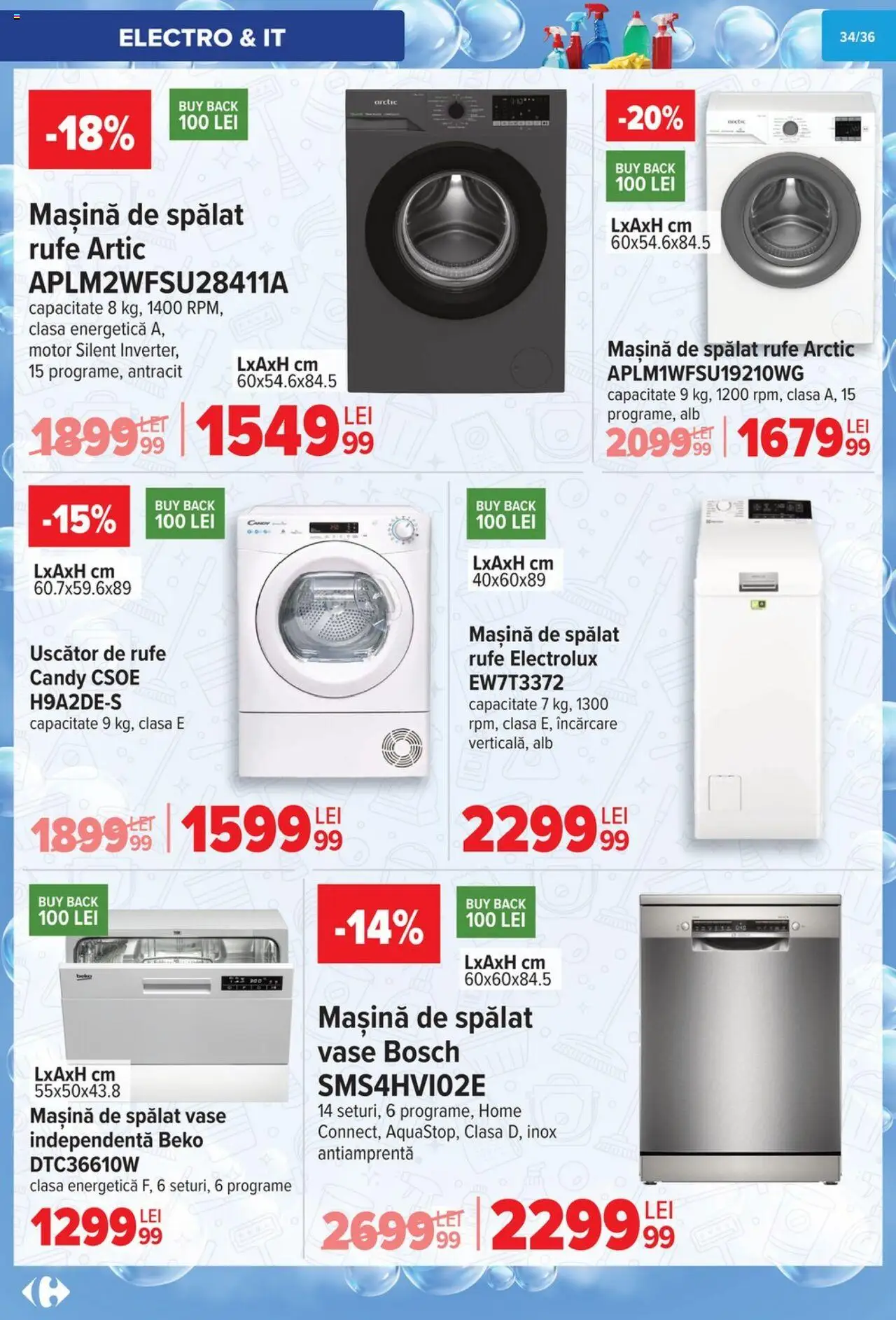 Noul catalog Carrefour – valabil de la 01.10.2025 | Pagină: 35 | Produse: Mașină De Spălat, Uscător, Mașină De Spălat Vase