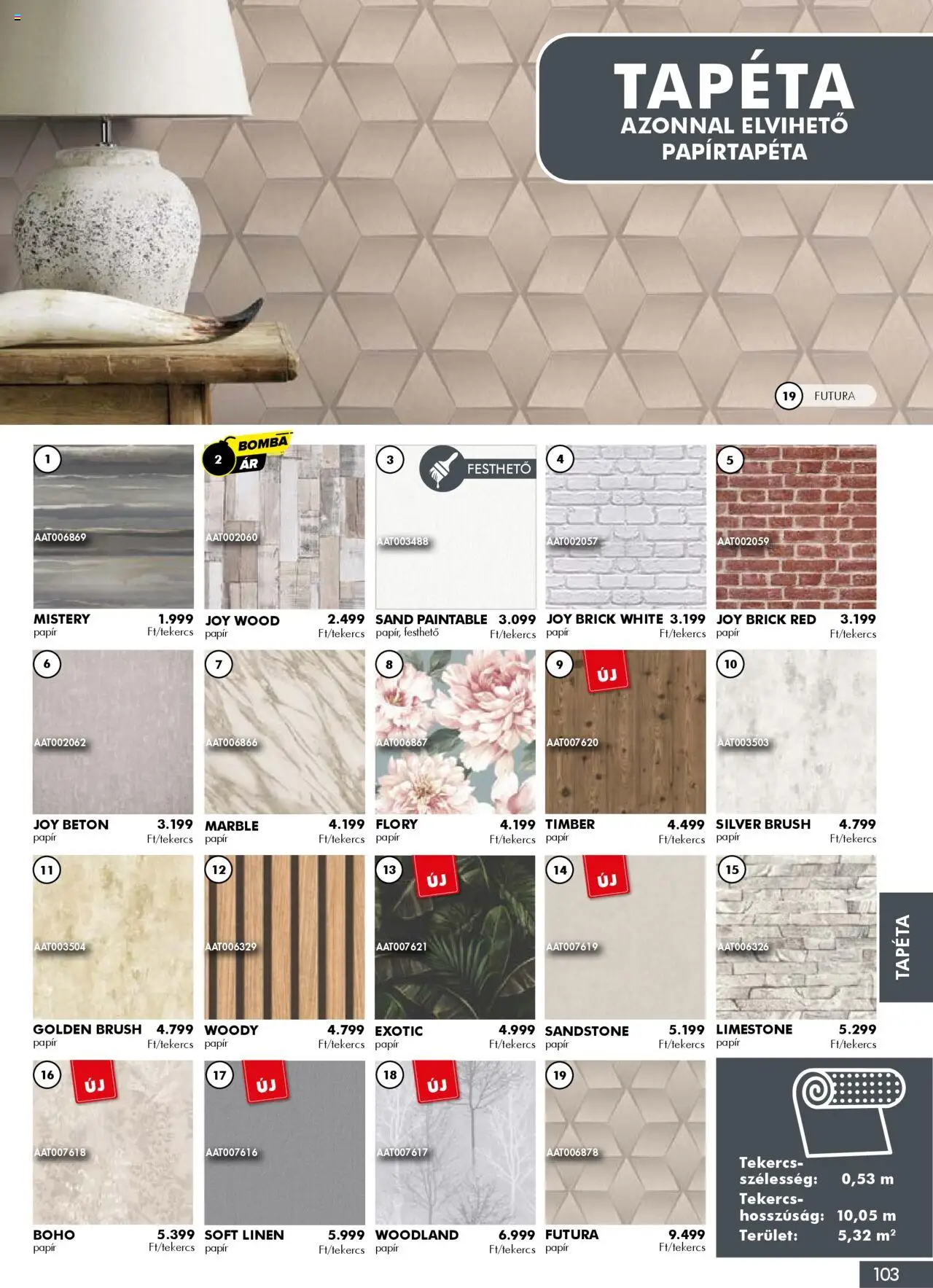 Diego akciós ujság - amely érvényes a következő dátumtól: 02.10.2025 | Oldal: 103 | Termékek: Tapéta, Beton