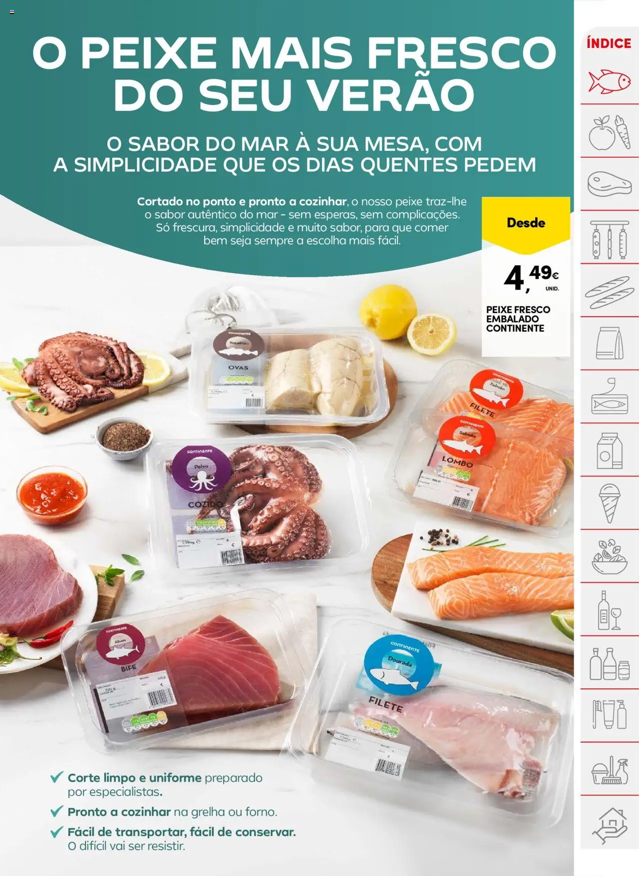 Continente folheto │ válido de 12.08.2025 | Página: 3 | Produtos: Dourada, Polvo, Salmão, Lombo