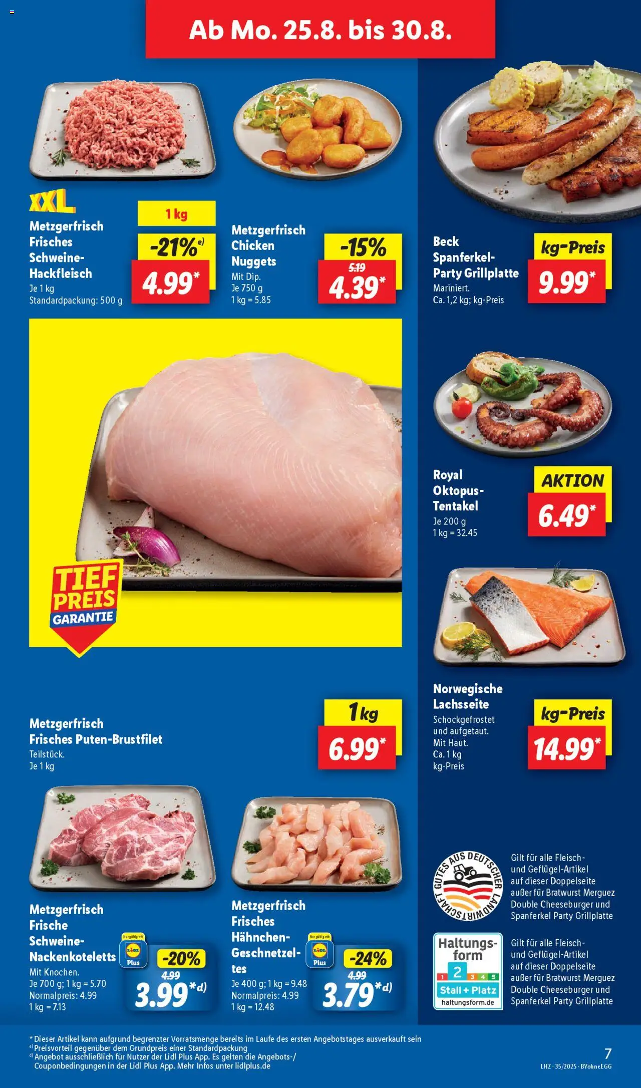 Lidl Prospekt München - gültig ab dem 25.08.2025 | Seite: 13 | Produkte: Hahnchen, Bratwurst, Fleisch, Hackfleisch